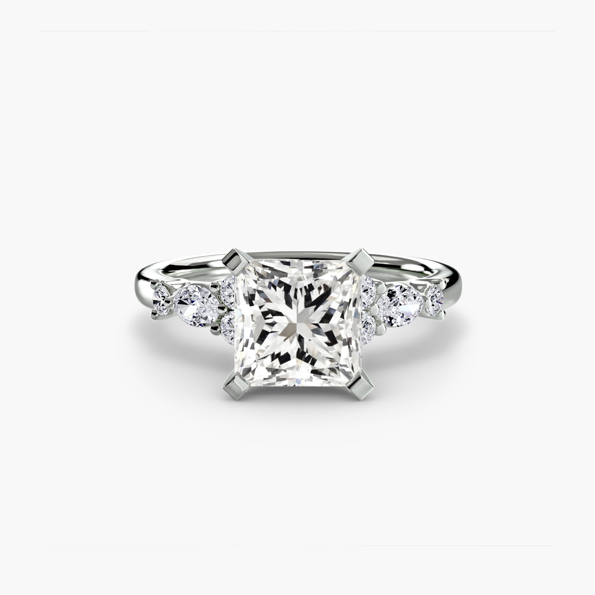 The Floral Accent Solitaire Fantasilvia Jewelry