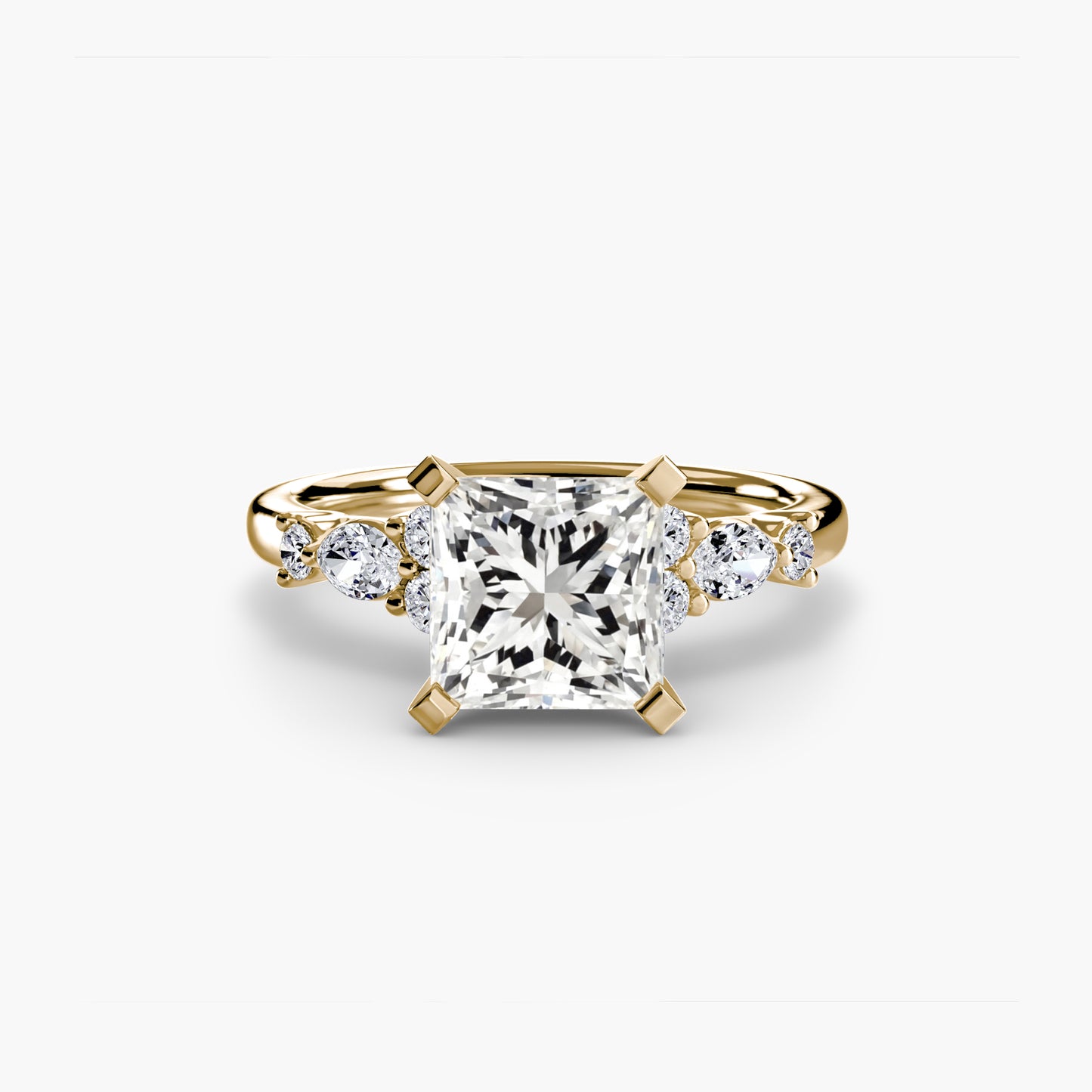The Floral Accent Solitaire Fantasilvia Jewelry