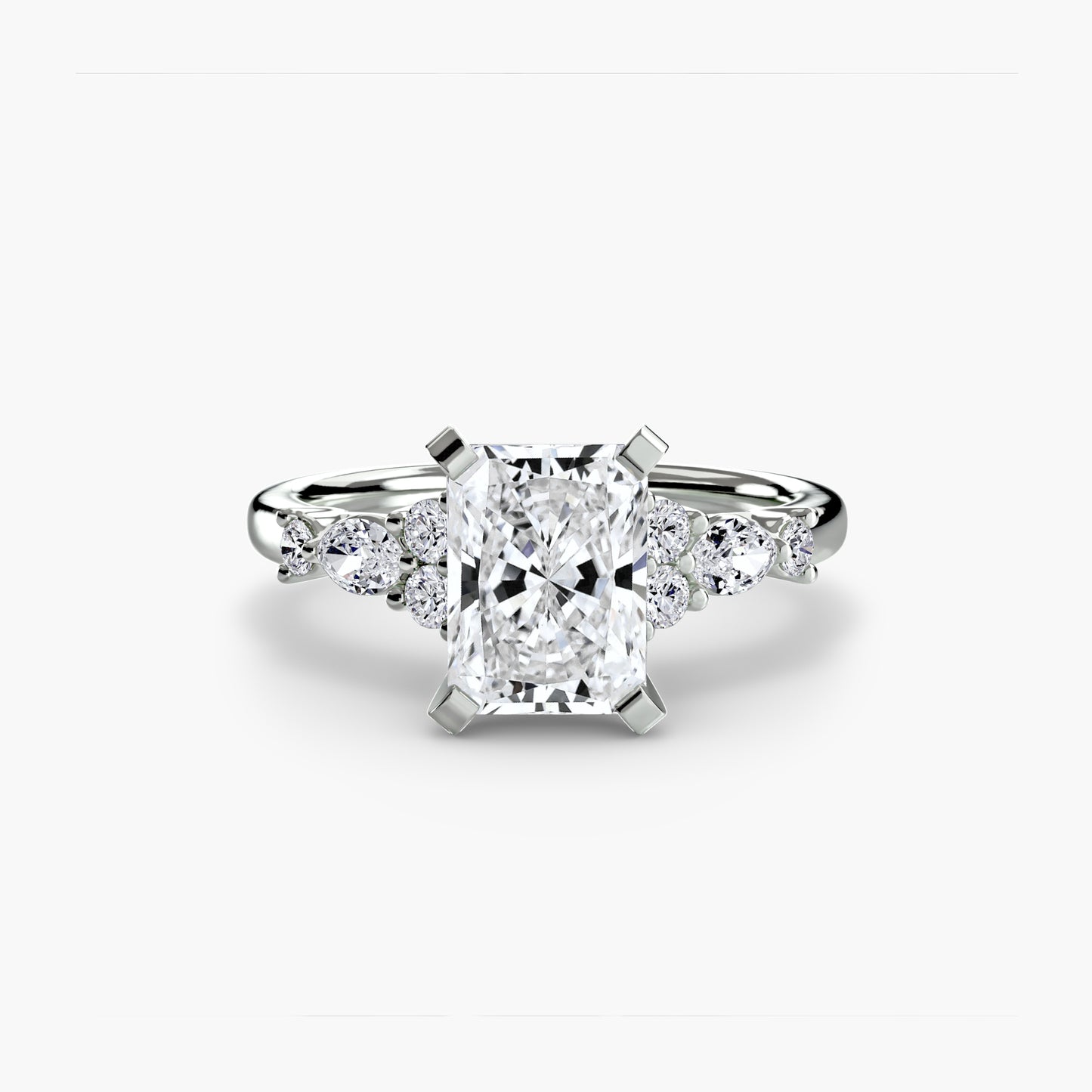 The Floral Accent Solitaire Fantasilvia Jewelry