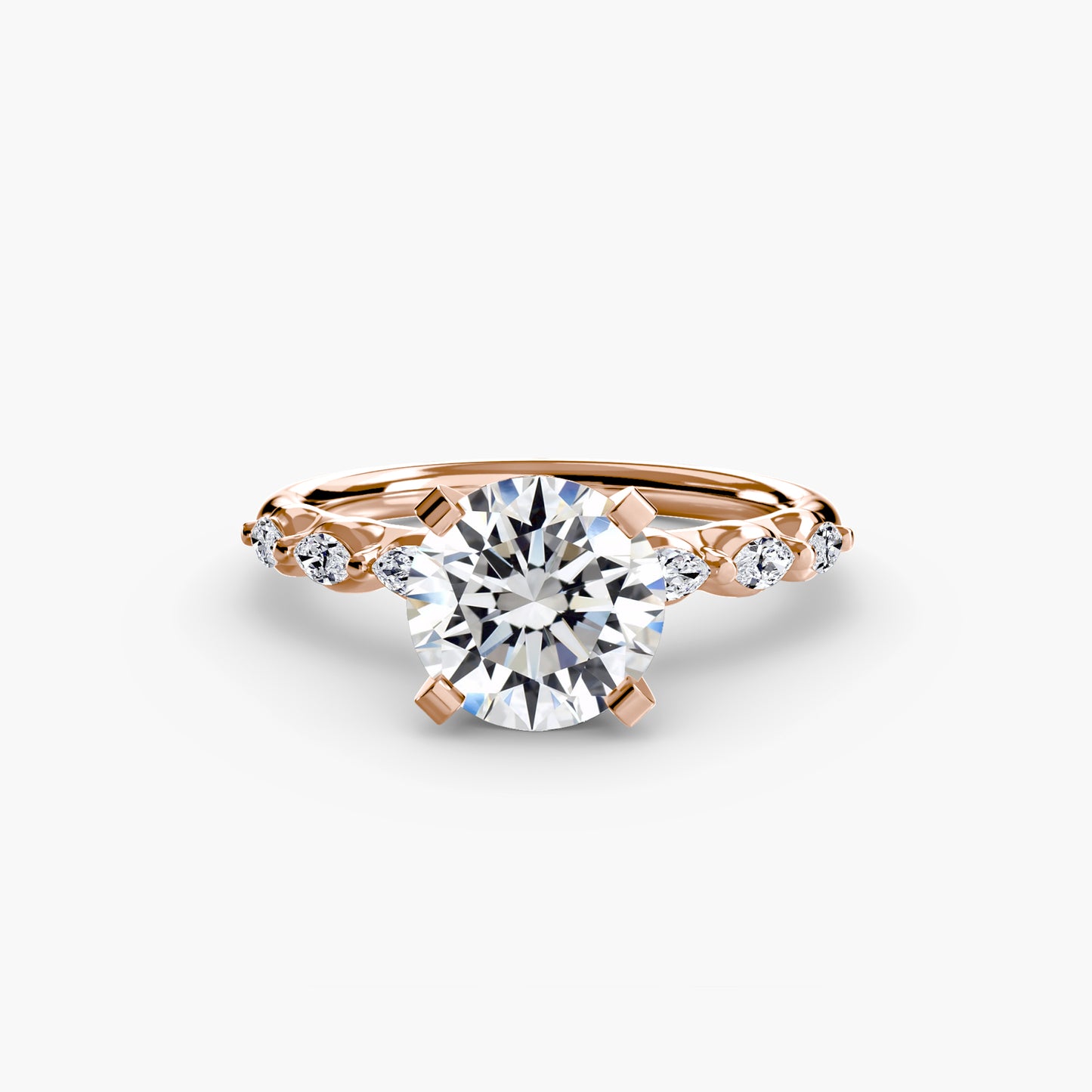 The Floral Accent Solitaire Fantasilvia Jewelry