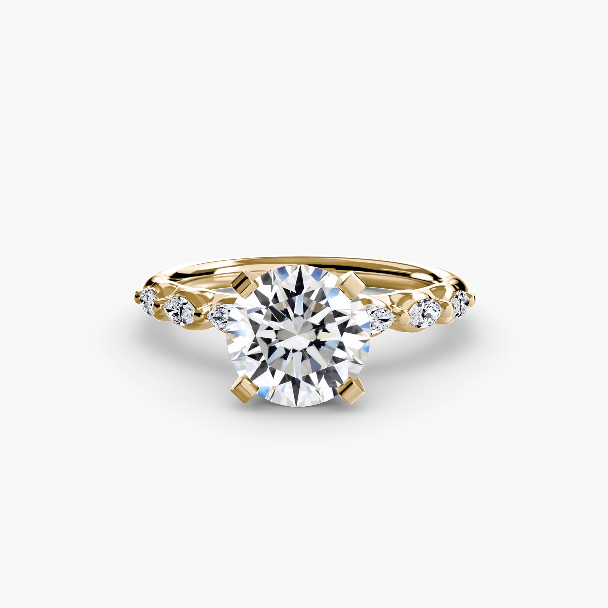 The Floral Accent Solitaire Fantasilvia Jewelry