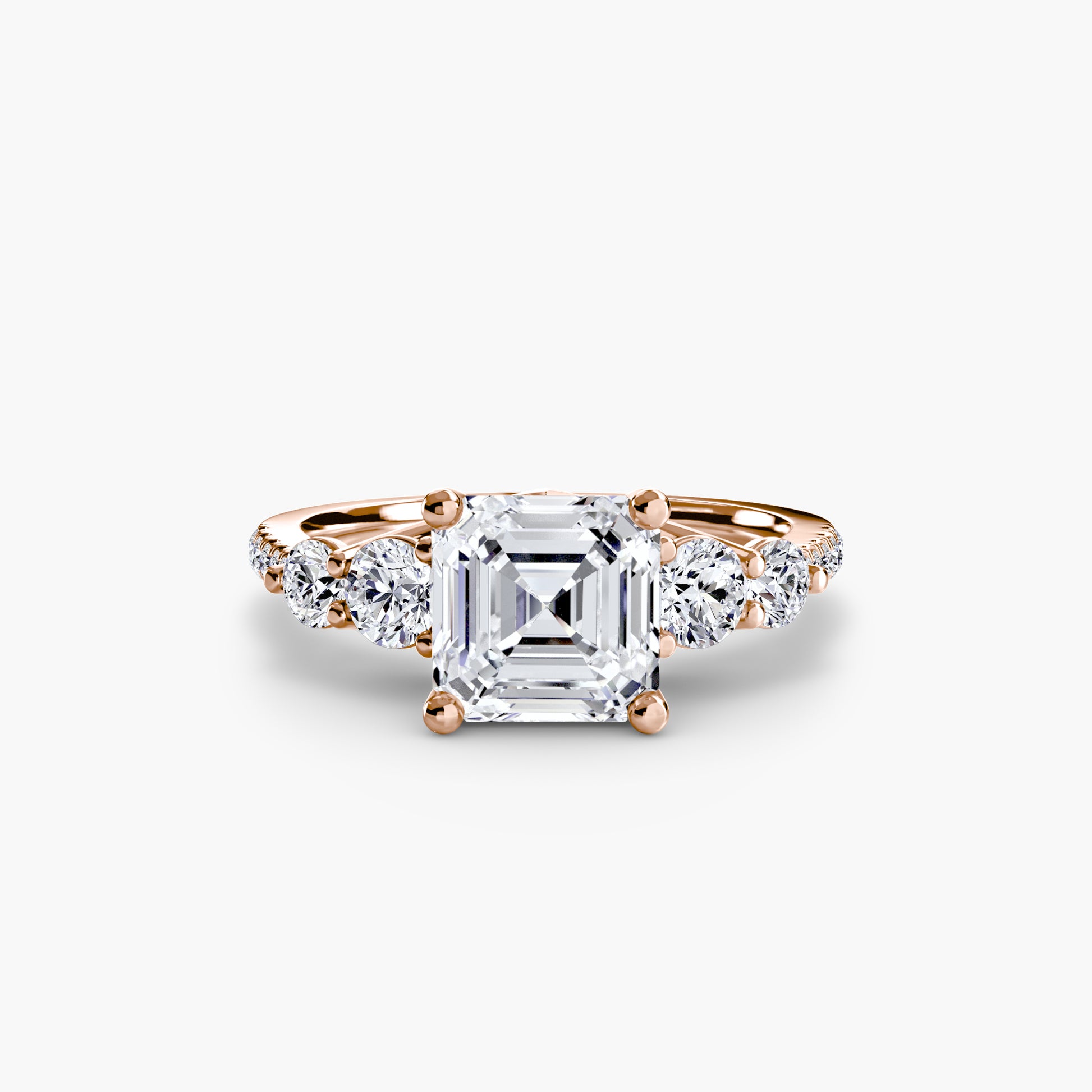 Five Stone Ring with Pavé Band Fantasilvia Jewelry