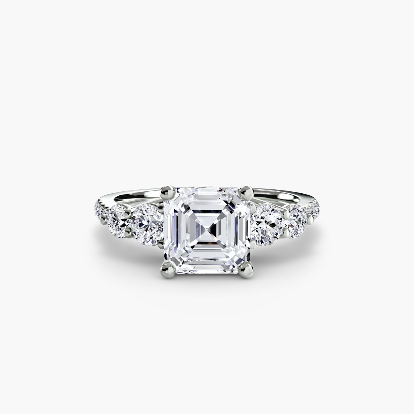 Five Stone Ring with Pavé Band Fantasilvia Jewelry