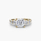 Five Stone Ring with Pavé Band Fantasilvia Jewelry
