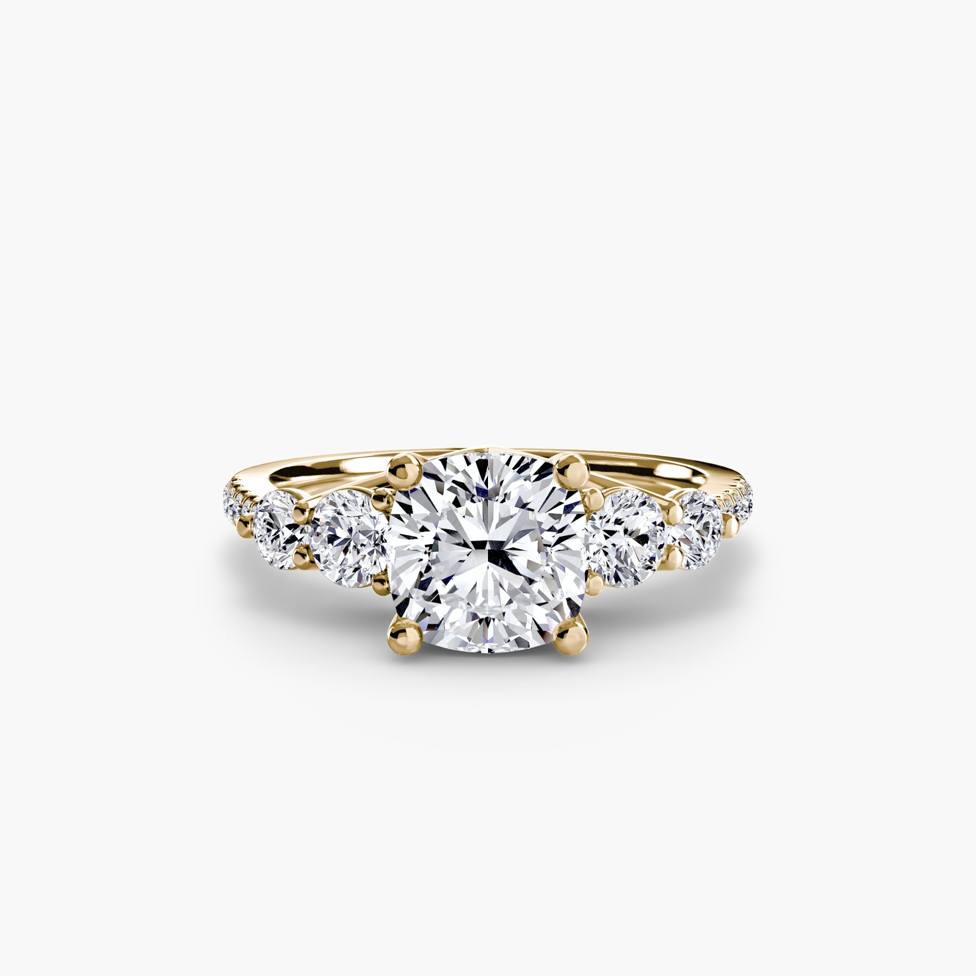Five Stone Ring with Pavé Band Fantasilvia Jewelry