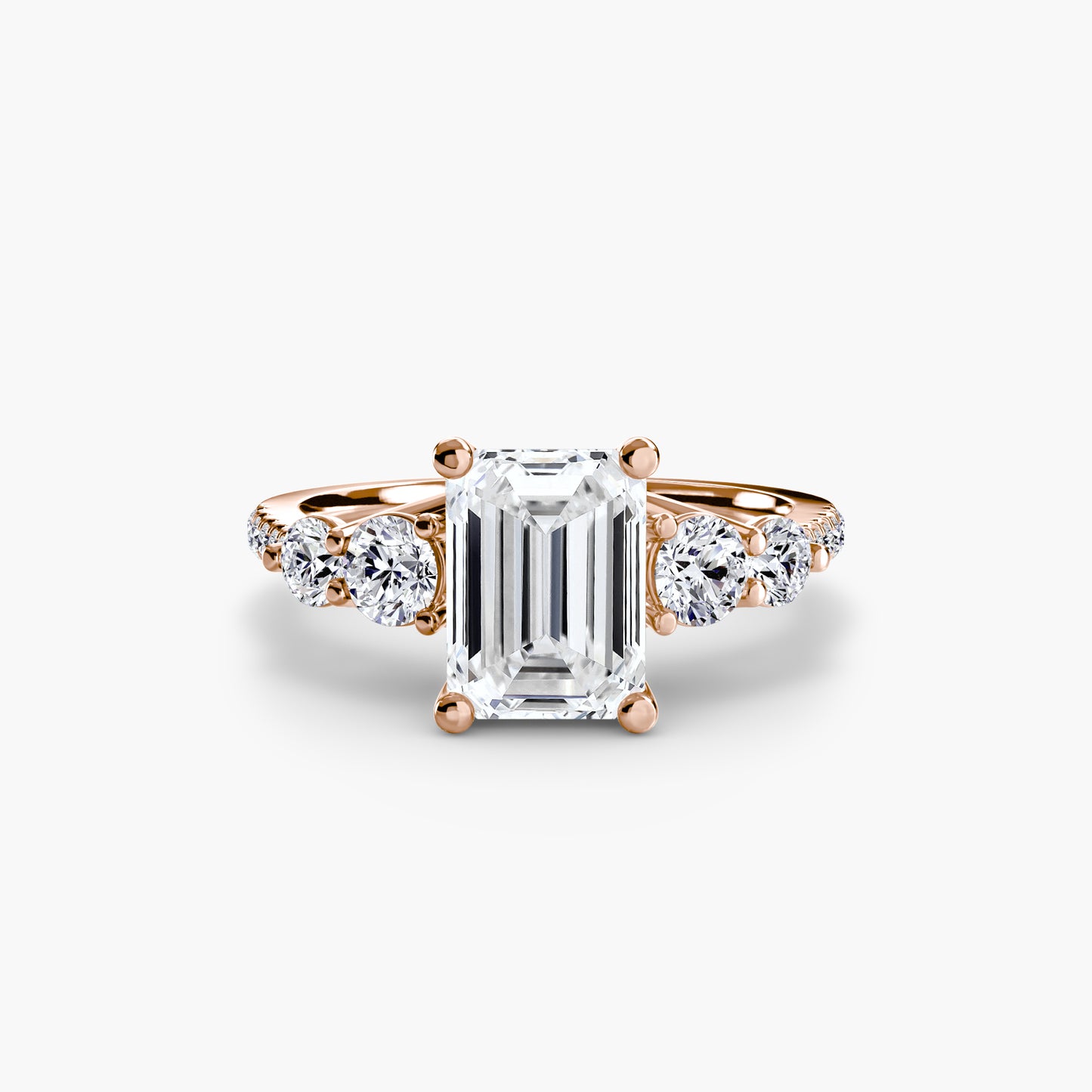 Five Stone Ring with Pavé Band Fantasilvia Jewelry