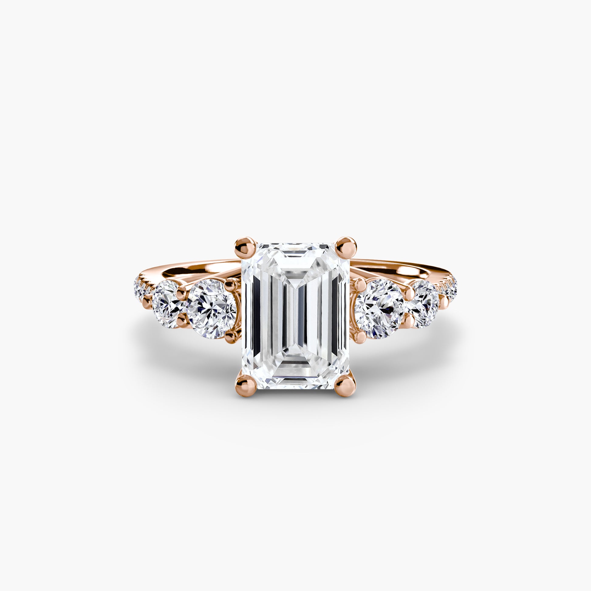 Five Stone Ring with Pavé Band Fantasilvia Jewelry