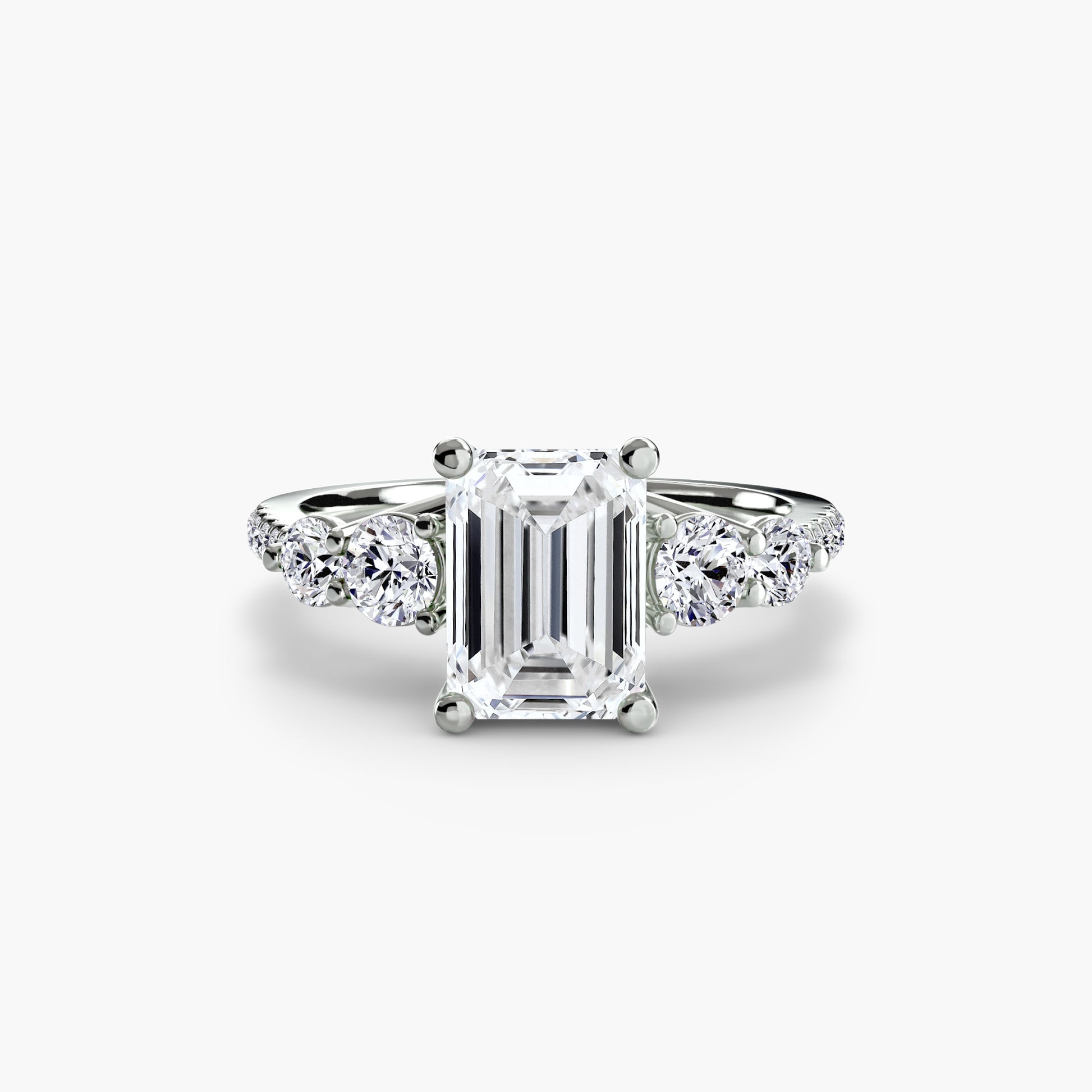 Five Stone Ring with Pavé Band Fantasilvia Jewelry