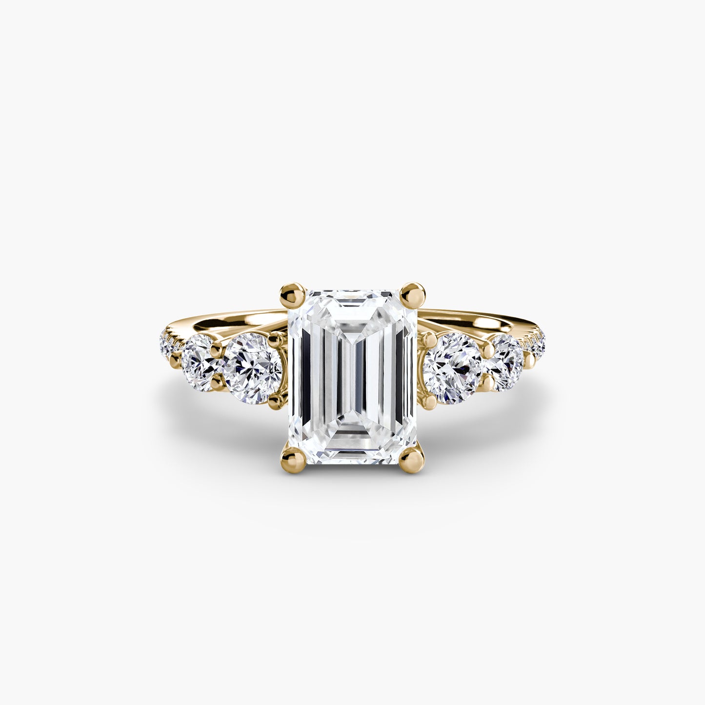 Five Stone Ring with Pavé Band Fantasilvia Jewelry