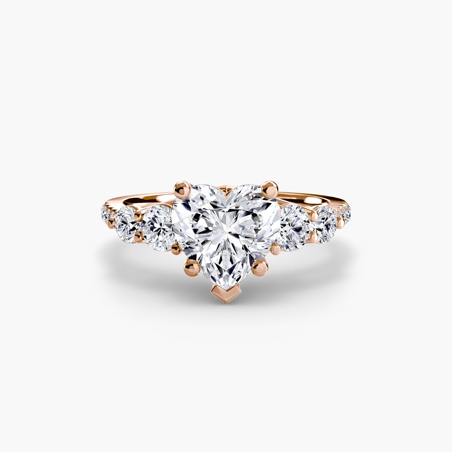 Five Stone Ring with Pavé Band Fantasilvia Jewelry