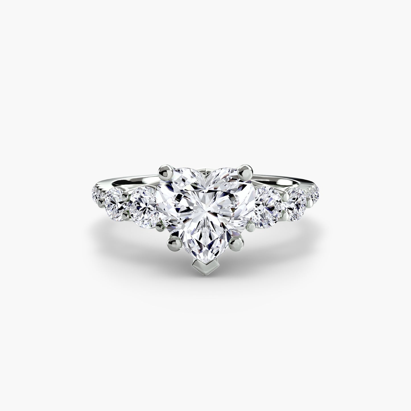 Five Stone Ring with Pavé Band Fantasilvia Jewelry