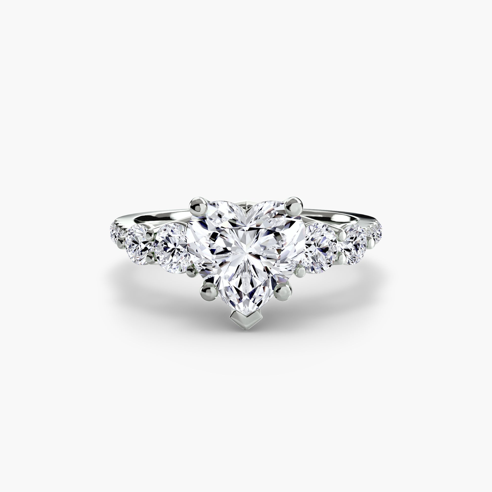 Five Stone Ring with Pavé Band Fantasilvia Jewelry