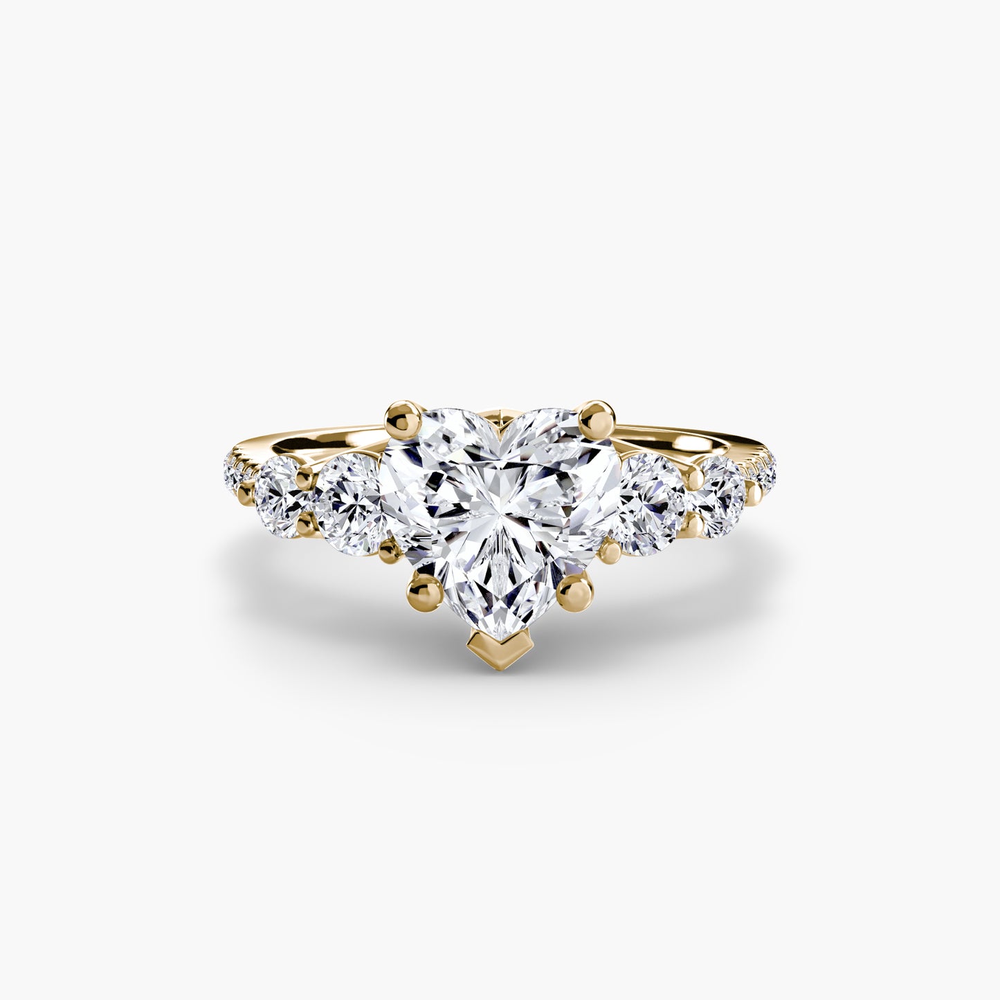 Five Stone Ring with Pavé Band Fantasilvia Jewelry