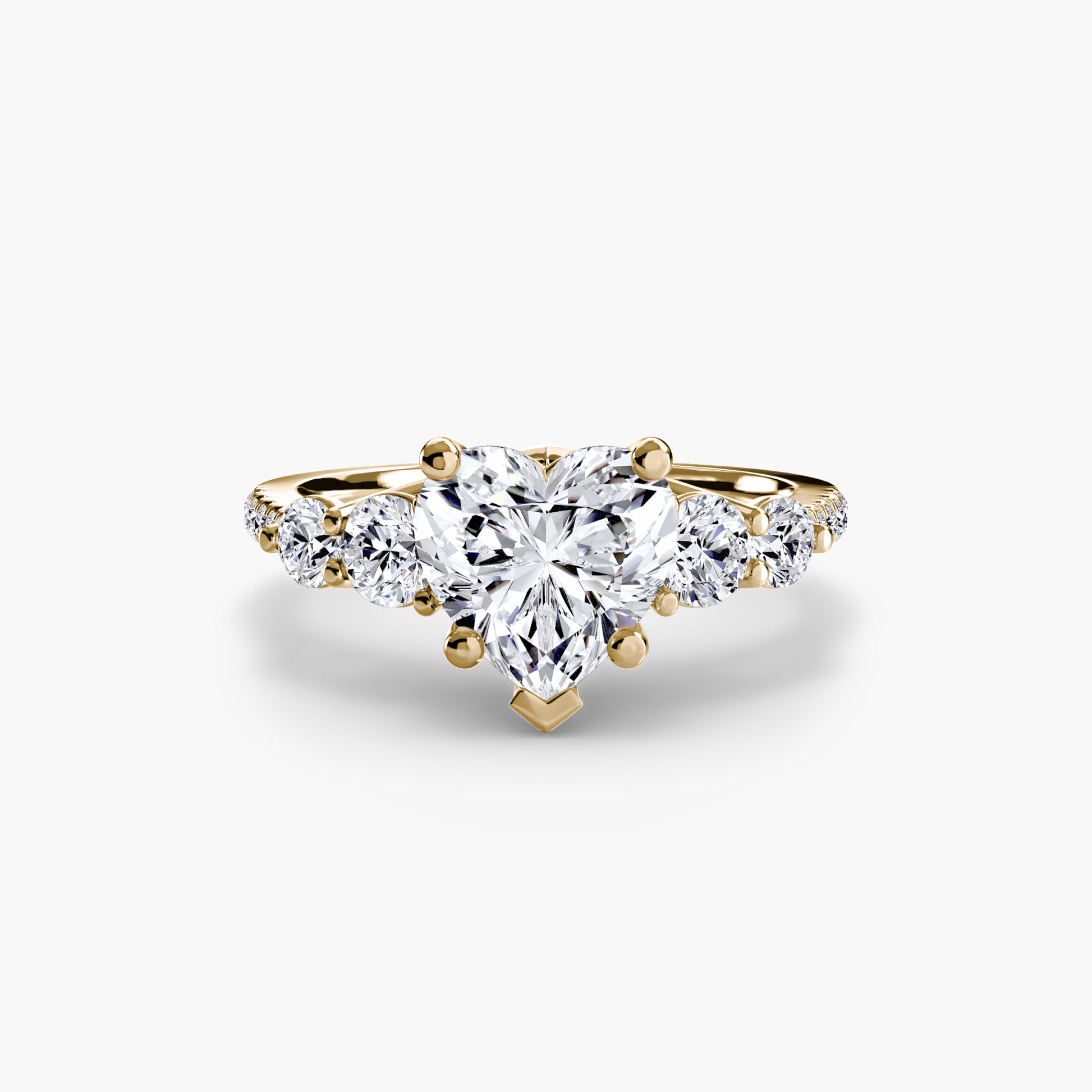 Five Stone Ring with Pavé Band Fantasilvia Jewelry