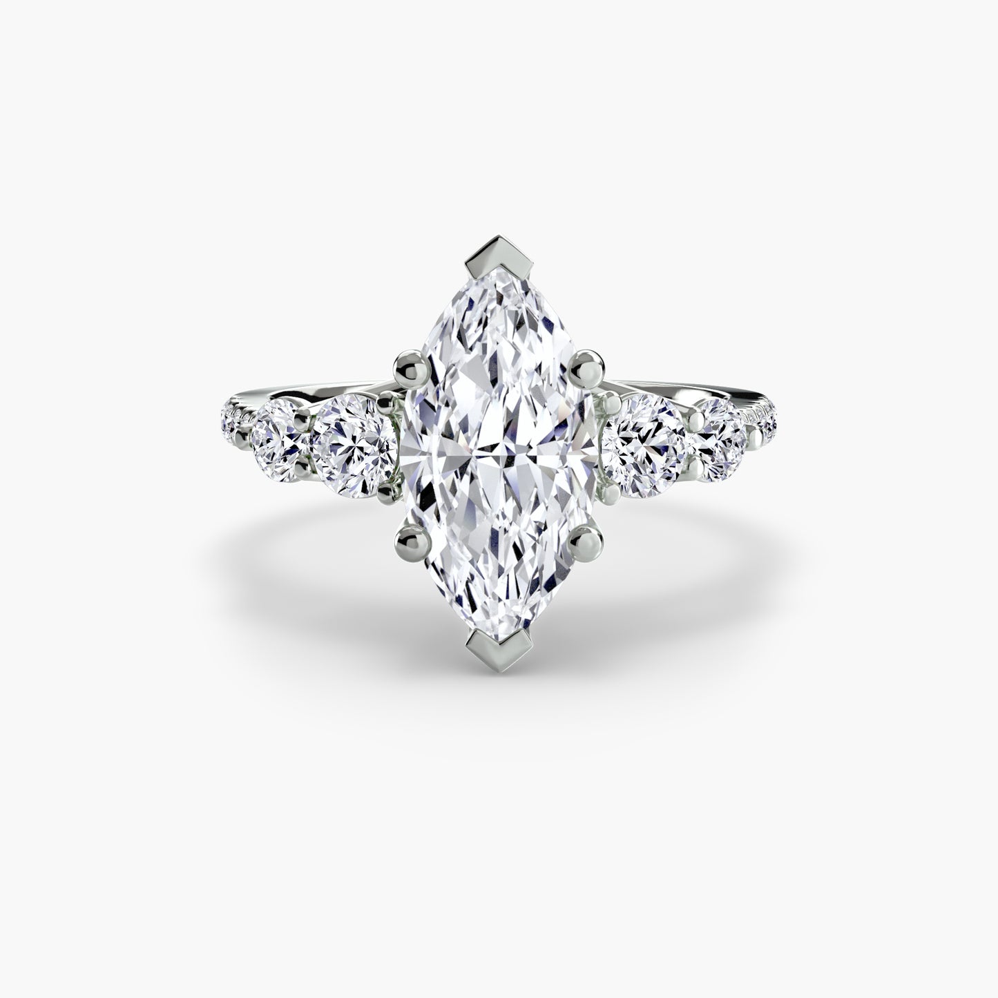 Five Stone Ring with Pavé Band Fantasilvia Jewelry