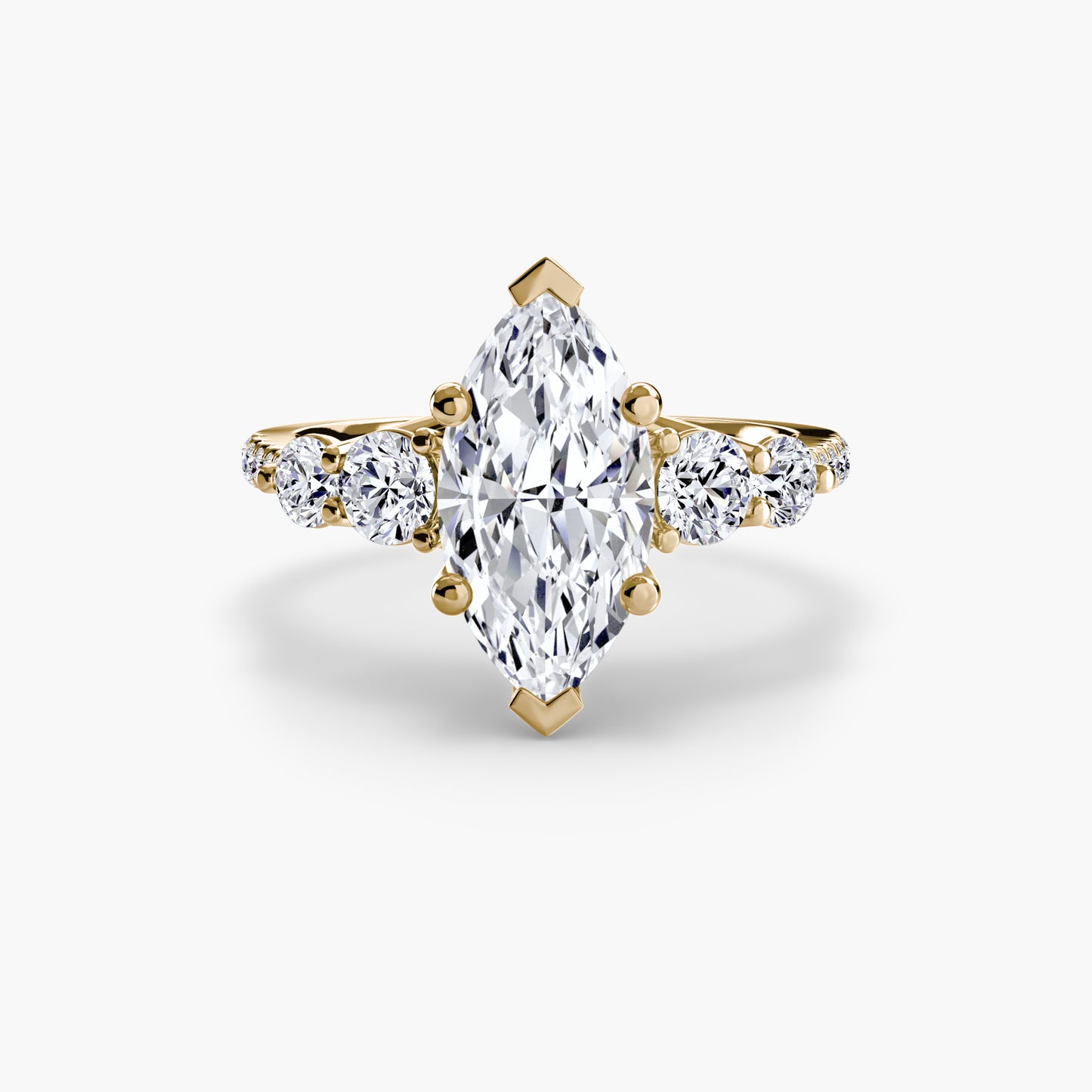 Five Stone Ring with Pavé Band Fantasilvia Jewelry