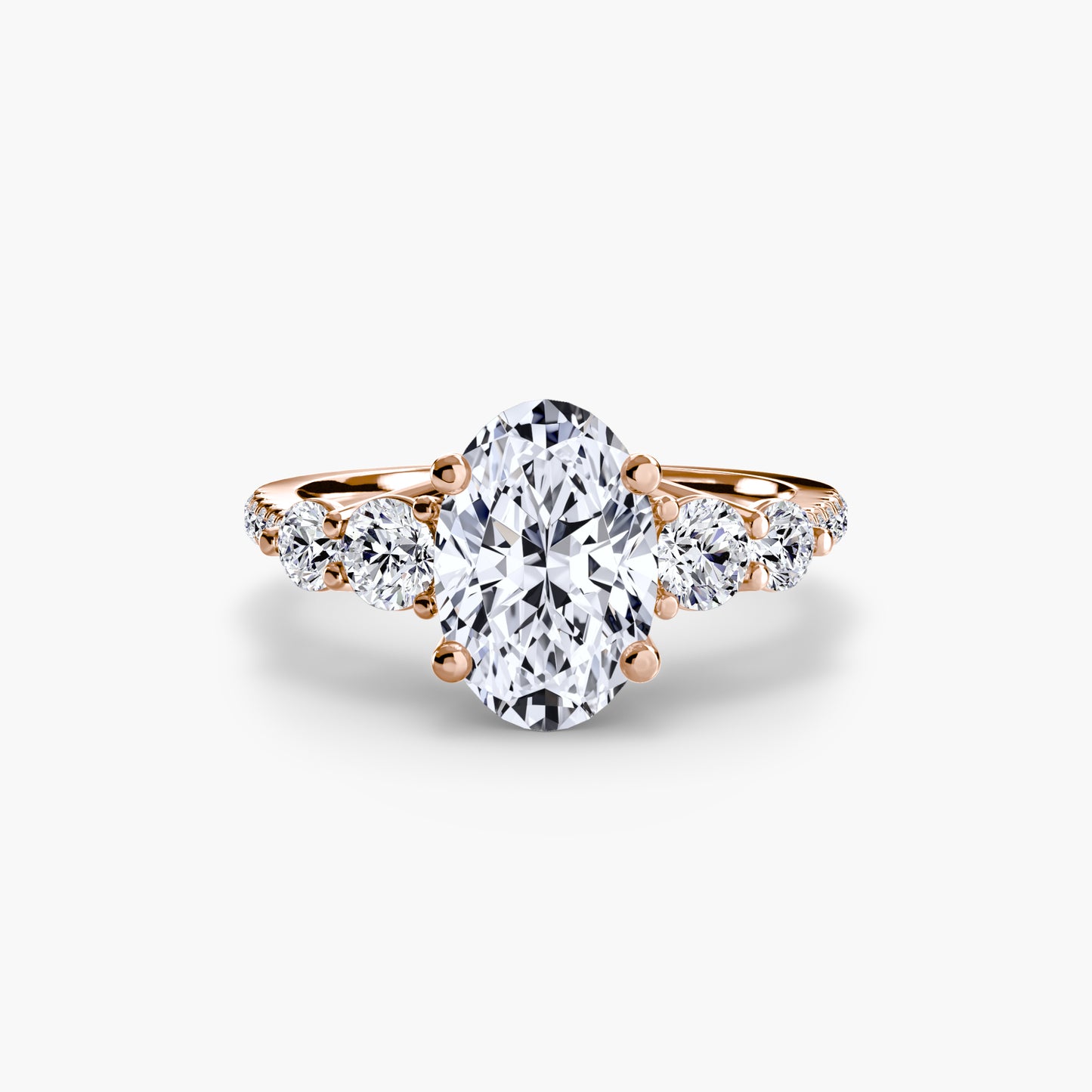 Five Stone Ring with Pavé Band Fantasilvia Jewelry