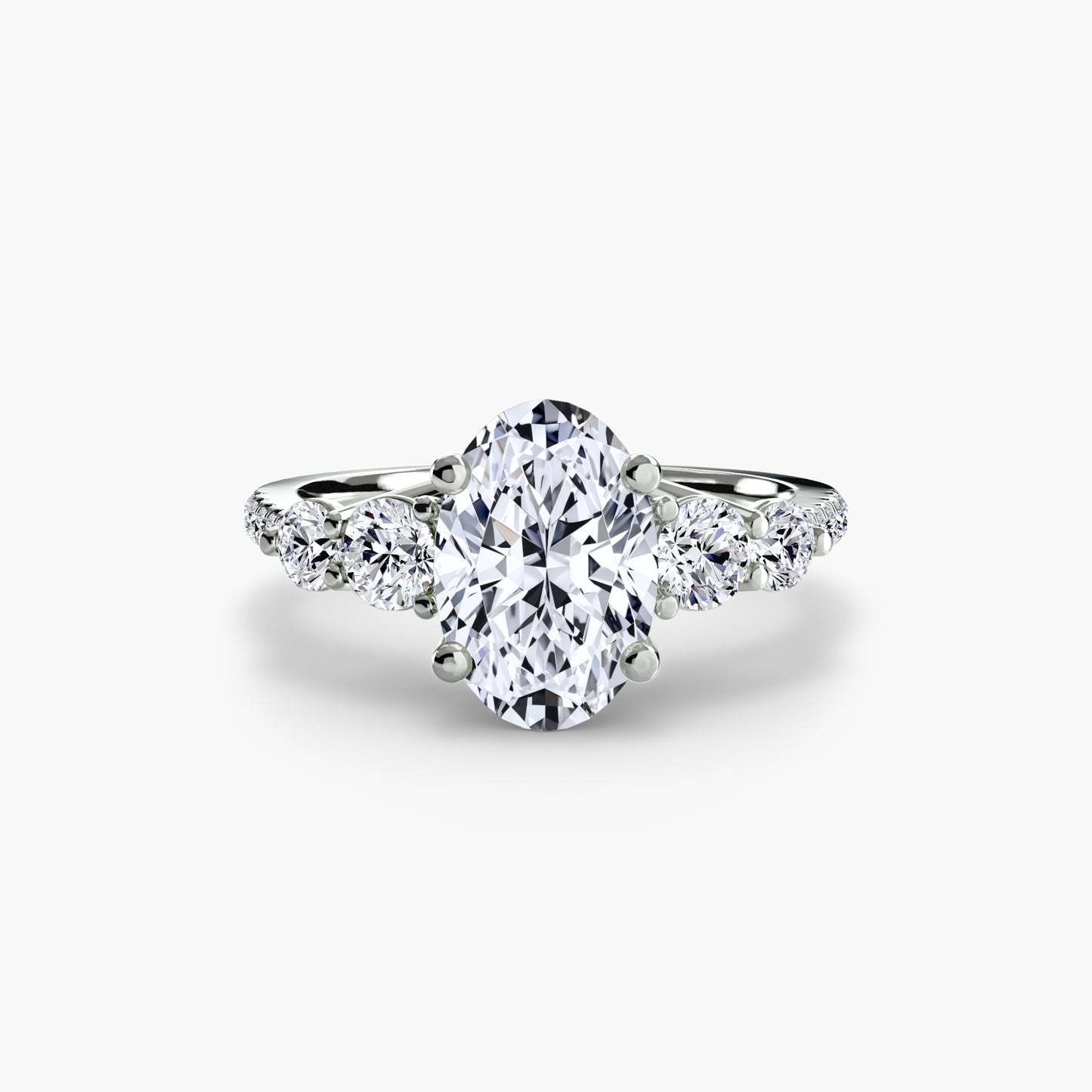 Five Stone Ring with Pavé Band Fantasilvia Jewelry
