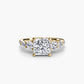 Five Stone Ring with Pavé Band Fantasilvia Jewelry