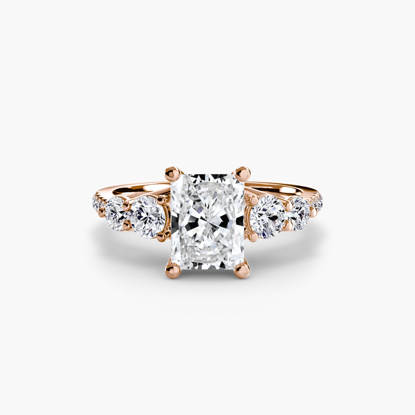 Five Stone Ring with Pavé Band Fantasilvia Jewelry
