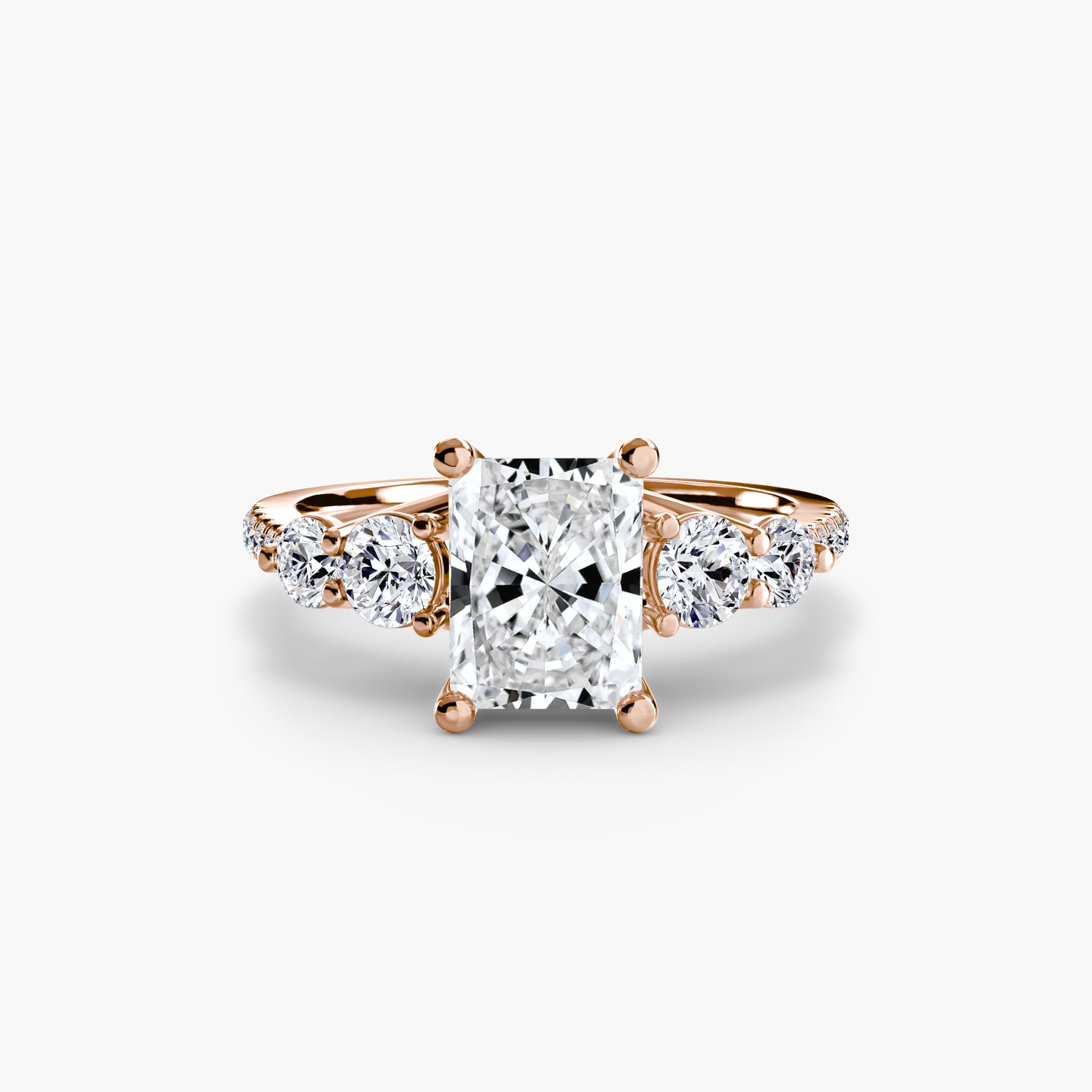 Five Stone Ring with Pavé Band Fantasilvia Jewelry