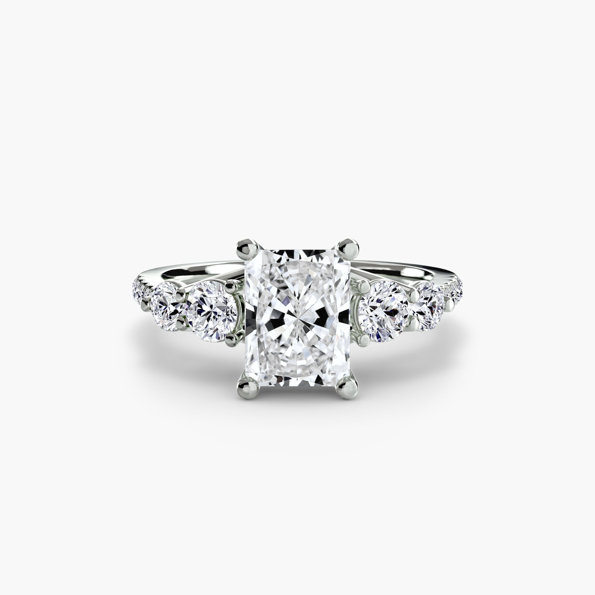 Five Stone Ring with Pavé Band Fantasilvia Jewelry