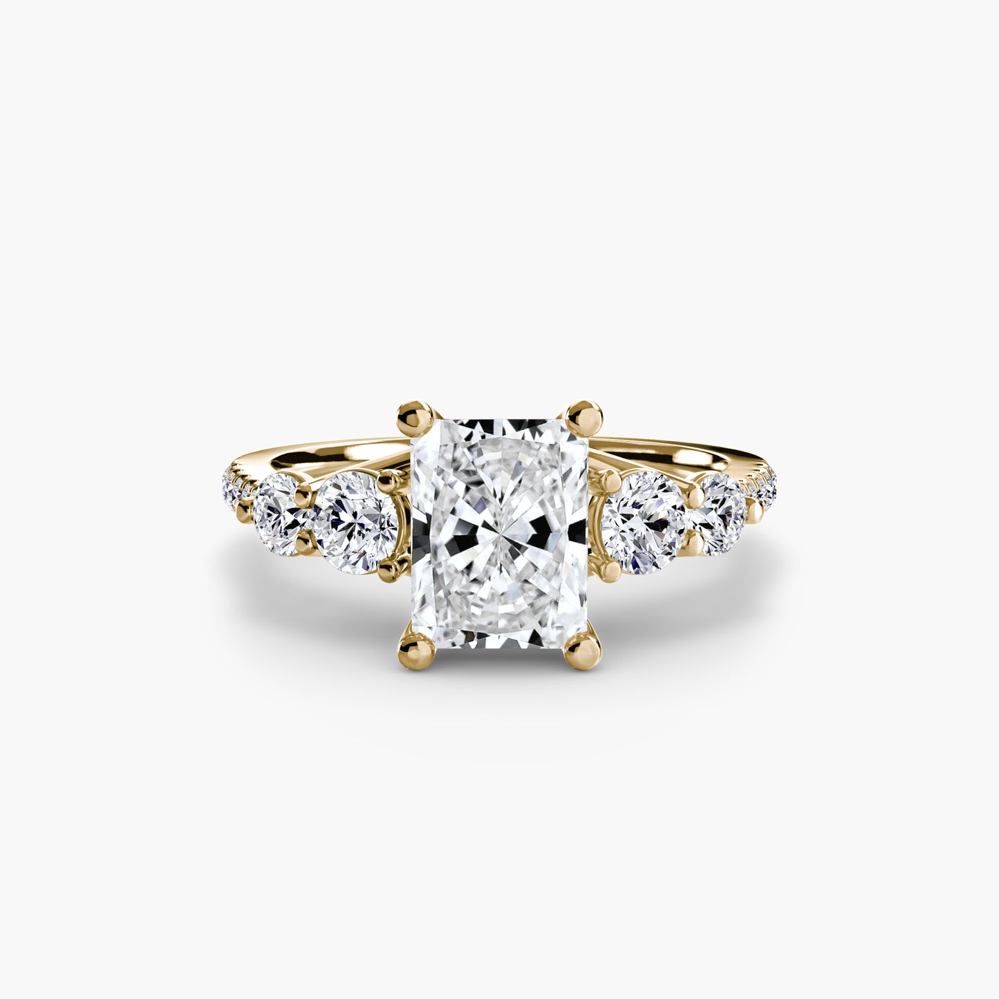 Five Stone Ring with Pavé Band Fantasilvia Jewelry
