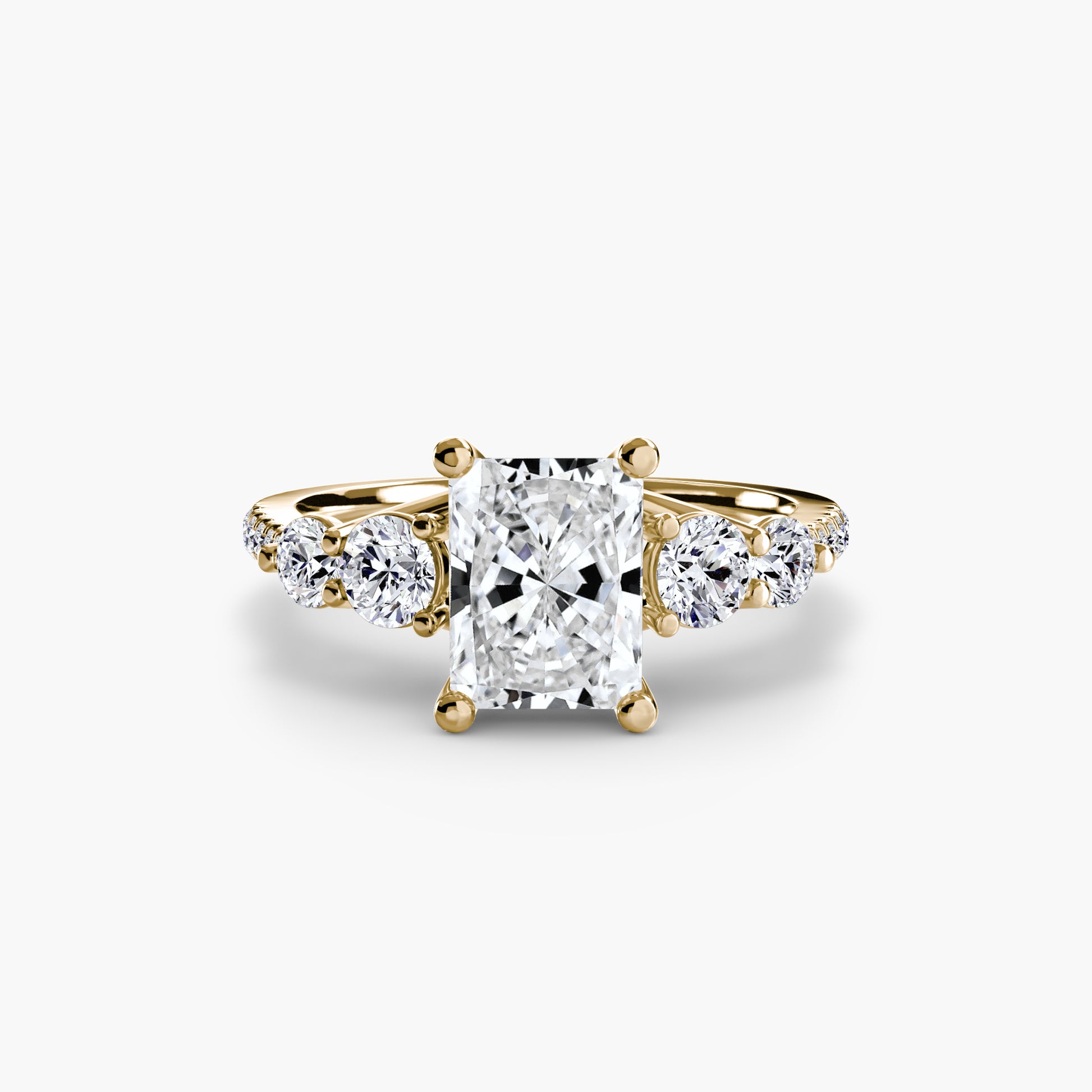Five Stone Ring with Pavé Band Fantasilvia Jewelry