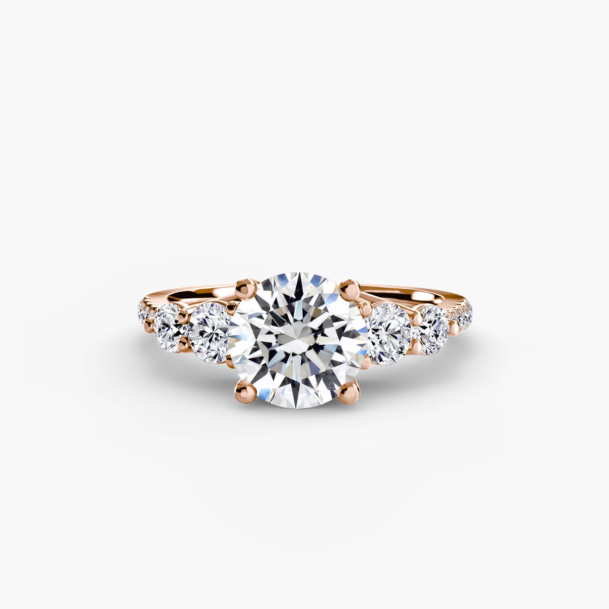 Five Stone Ring with Pavé Band Fantasilvia Jewelry