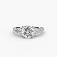 Five Stone Ring with Pavé Band Fantasilvia Jewelry