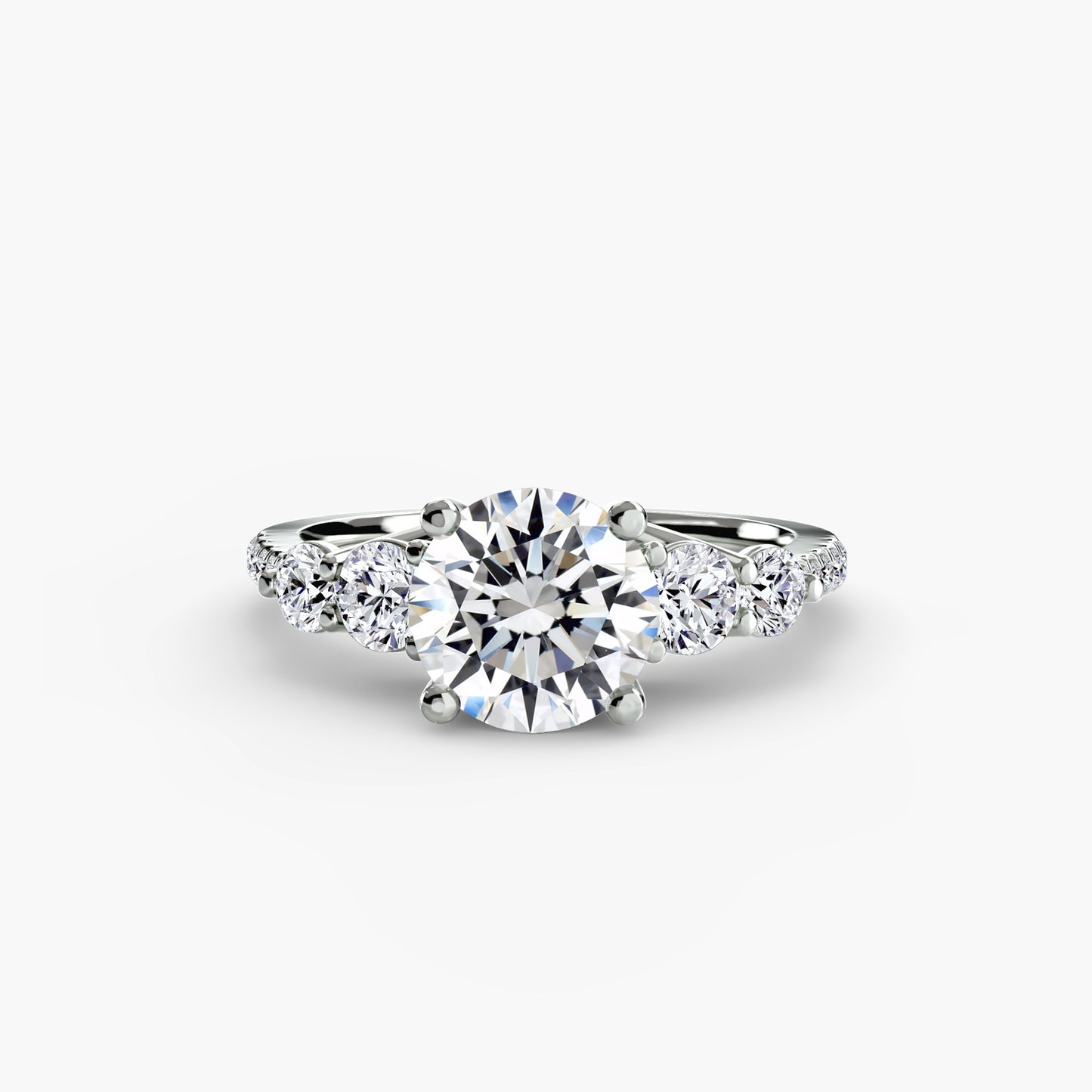 Five Stone Ring with Pavé Band Fantasilvia Jewelry