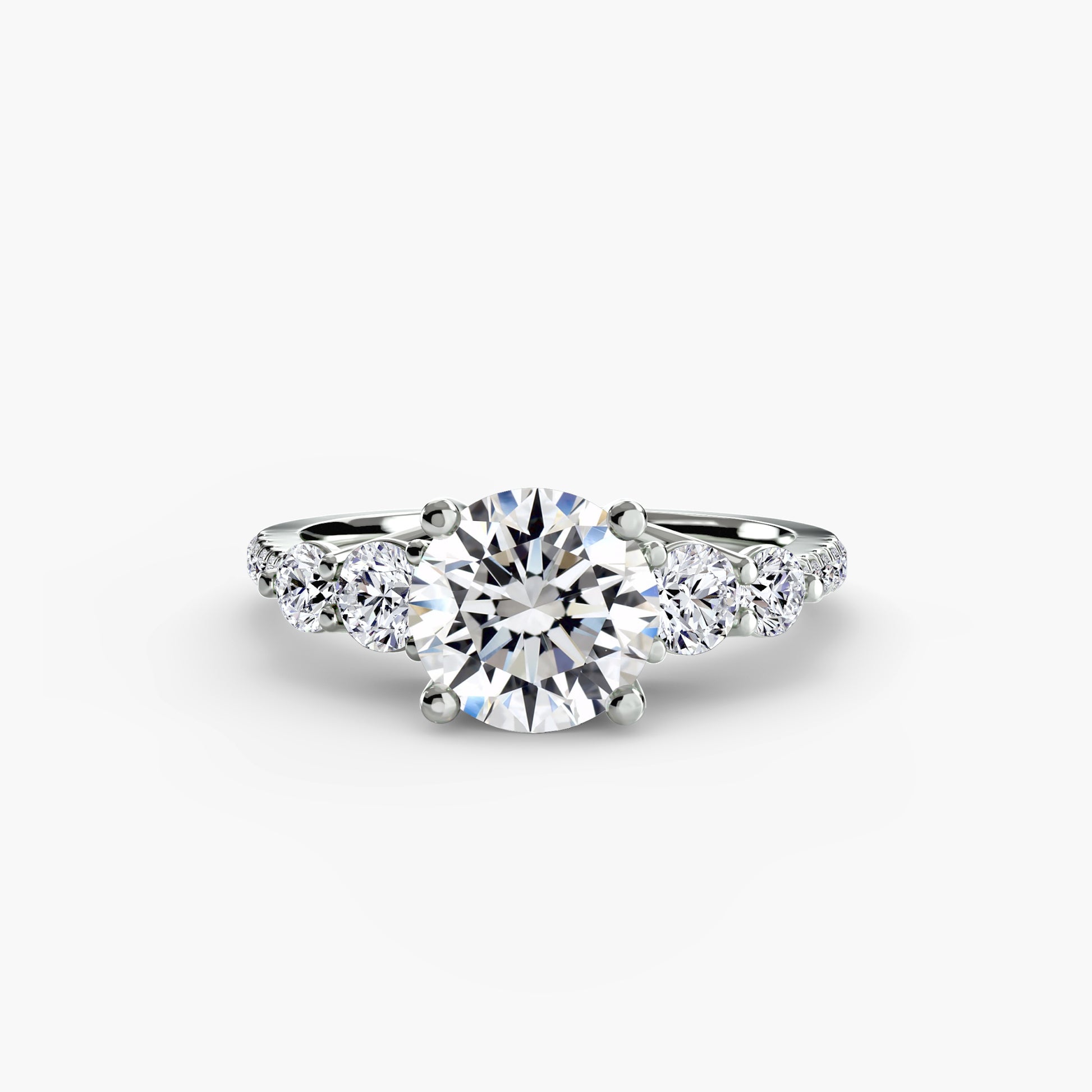 Five Stone Ring with Pavé Band Fantasilvia Jewelry