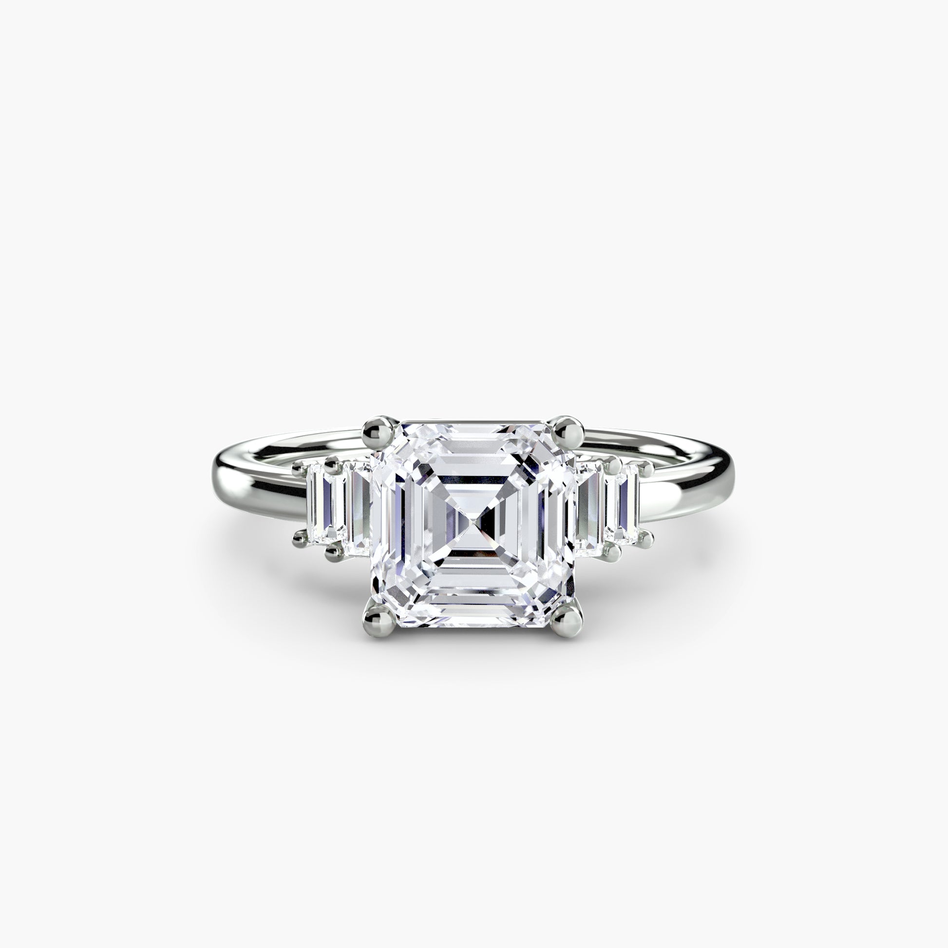 Baguette Accent Solitaire Fantasilvia Jewelry