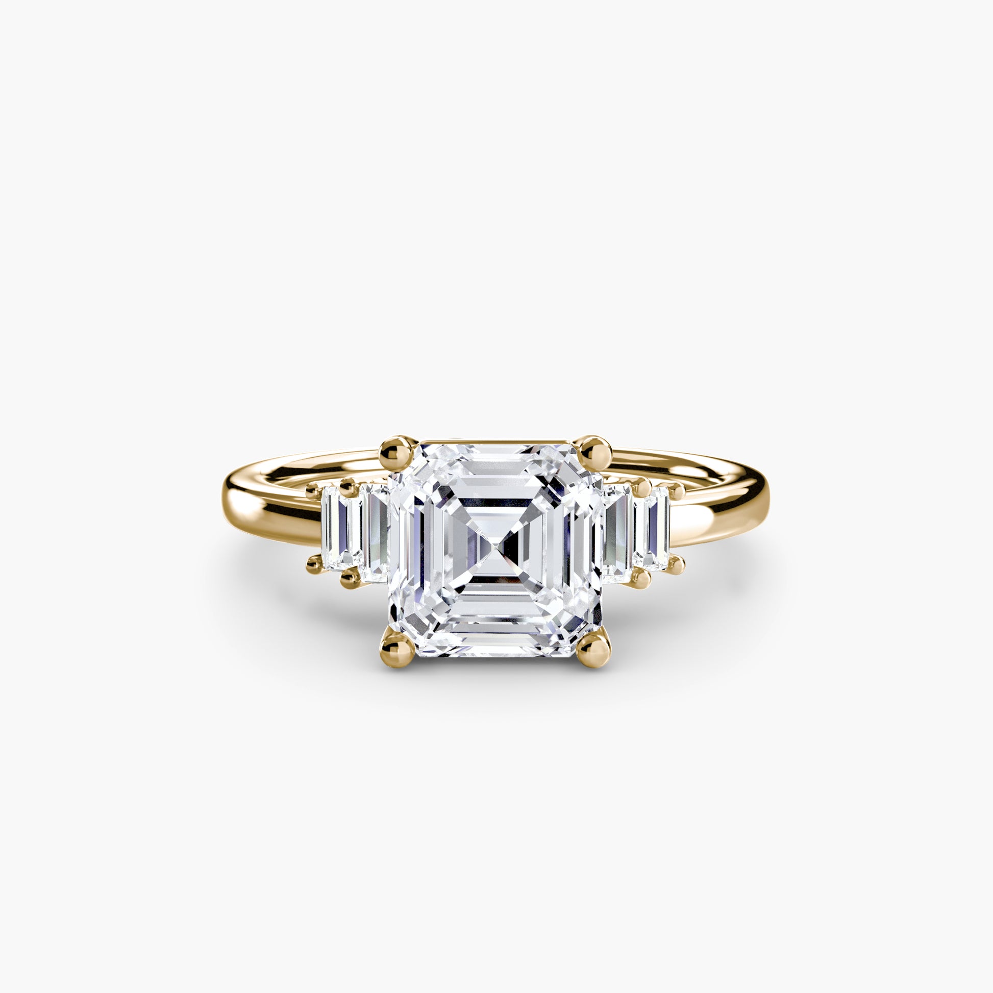 Baguette Accent Solitaire Fantasilvia Jewelry