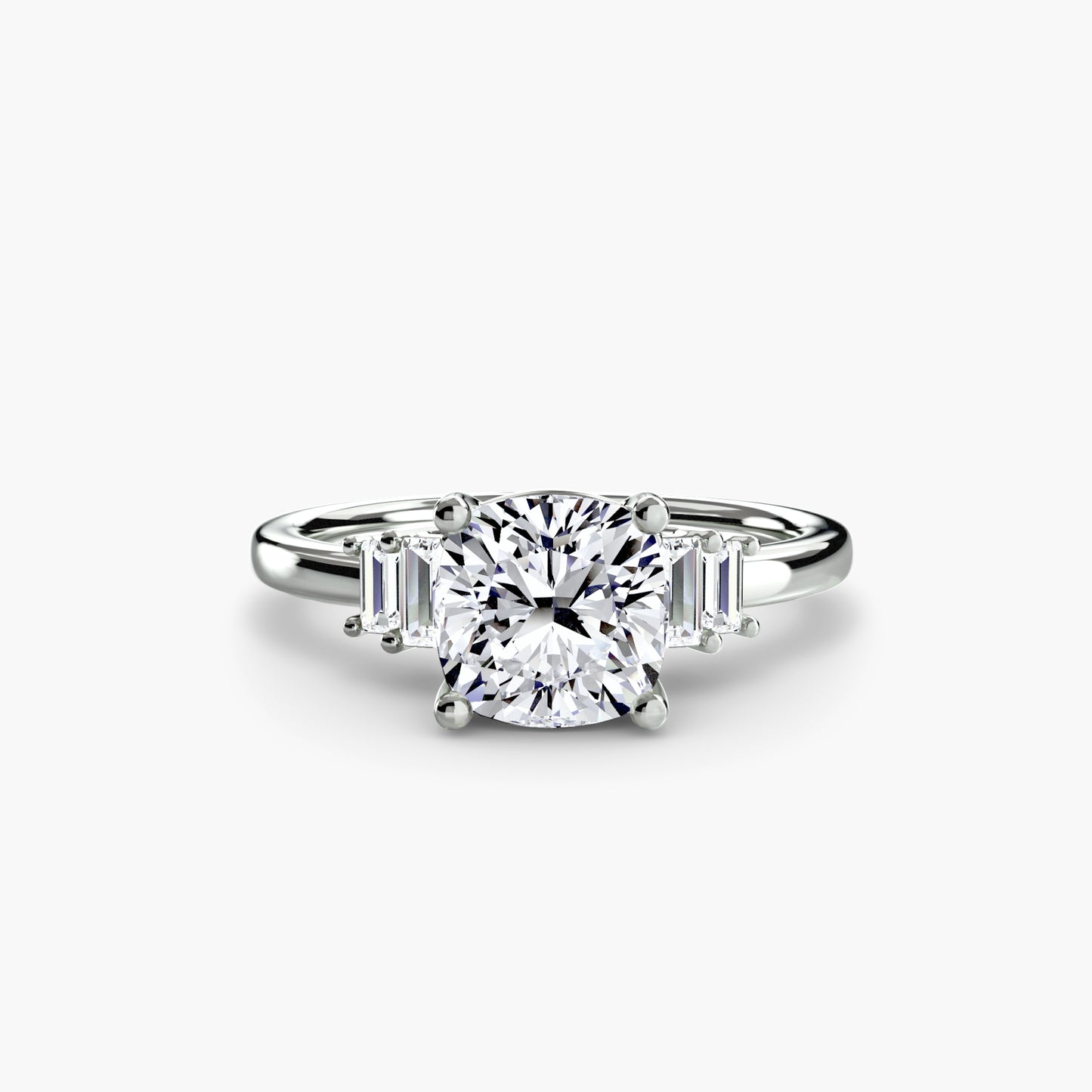 Baguette Accent Solitaire Fantasilvia Jewelry