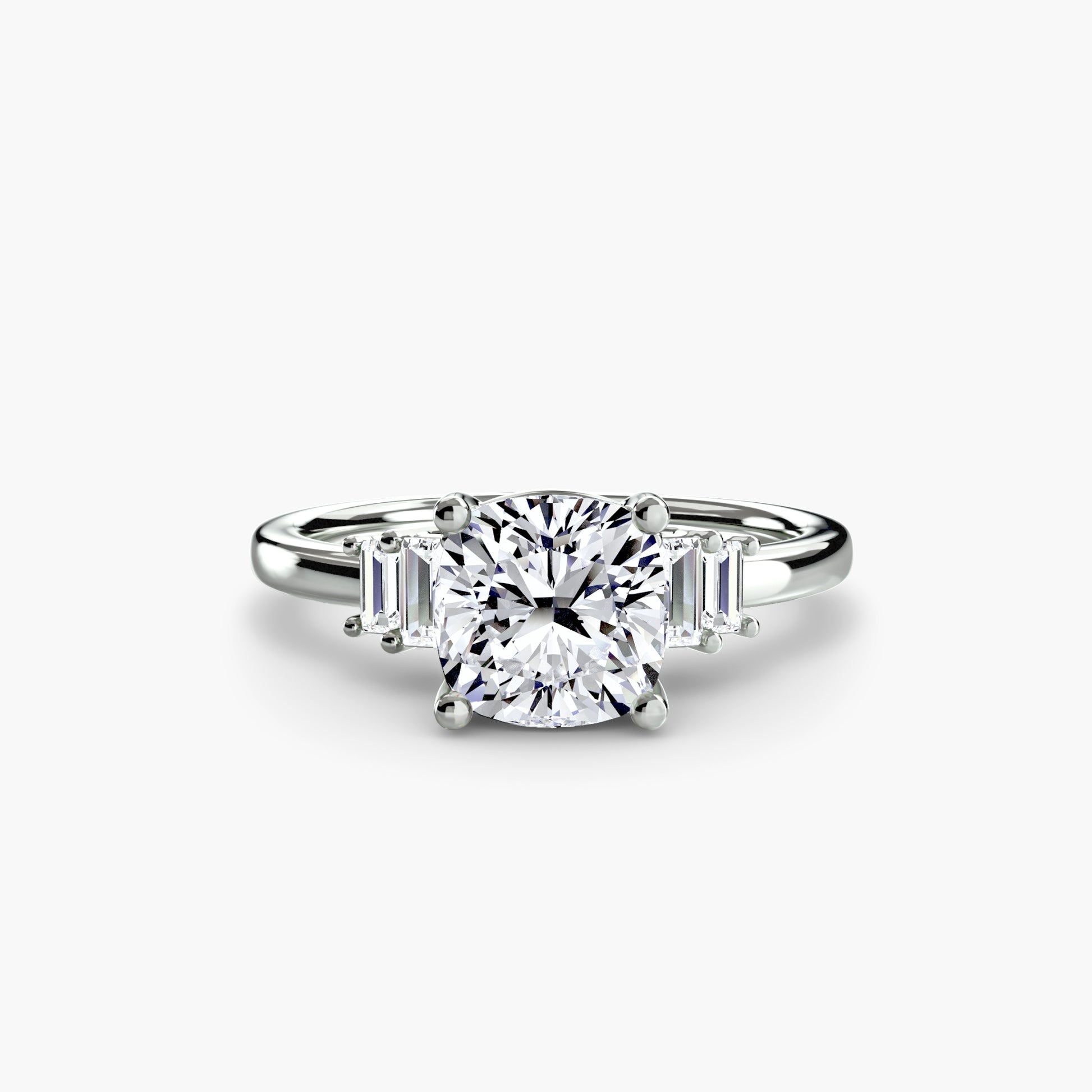 Baguette Accent Solitaire Fantasilvia Jewelry