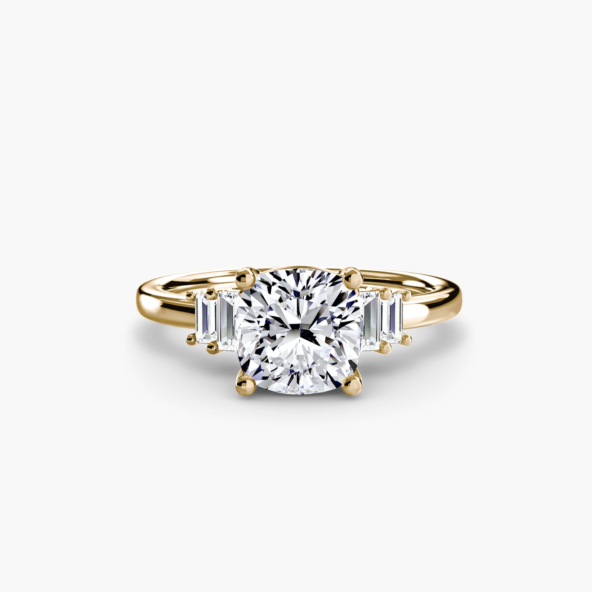 Baguette Accent Solitaire Fantasilvia Jewelry