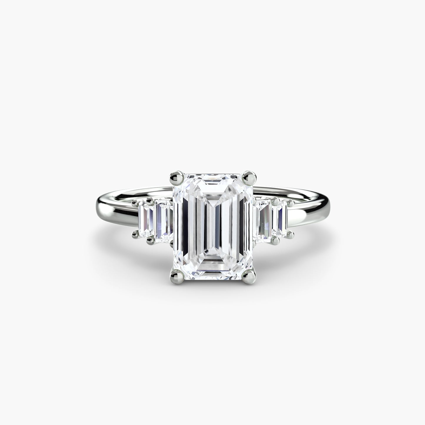 Baguette Accent Solitaire Fantasilvia Jewelry