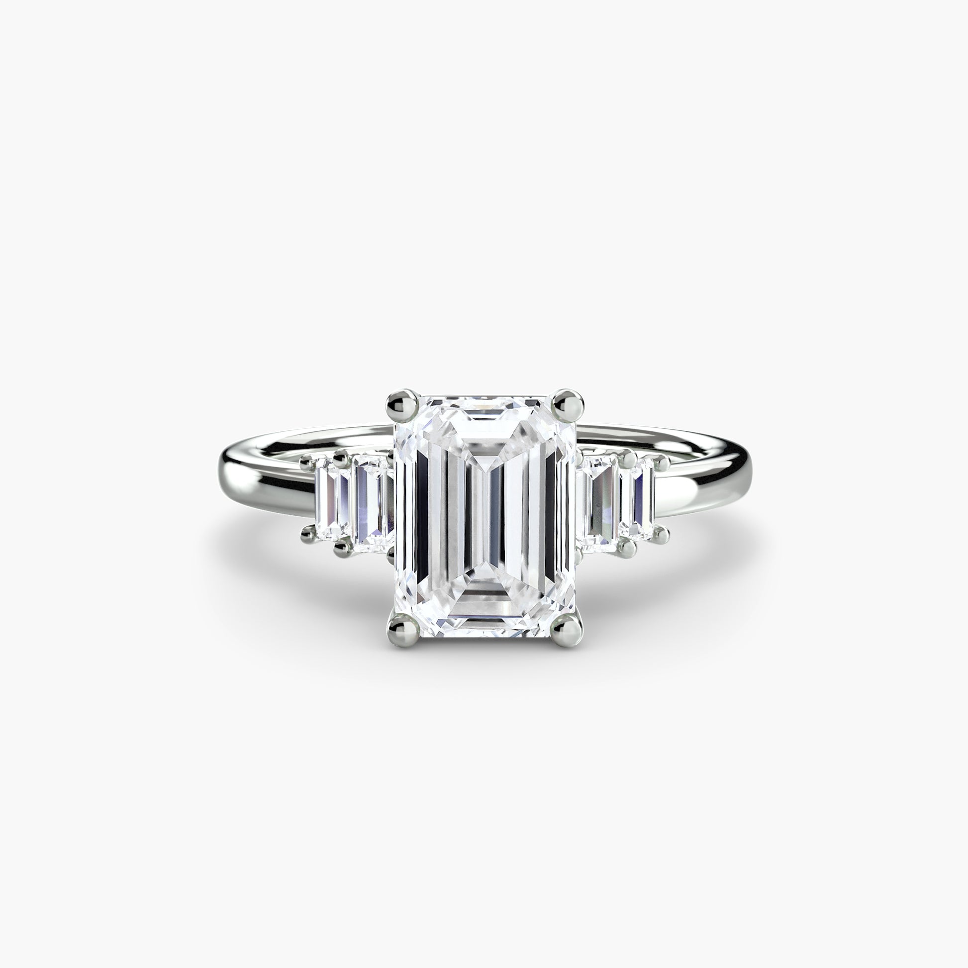 Baguette Accent Solitaire Fantasilvia Jewelry