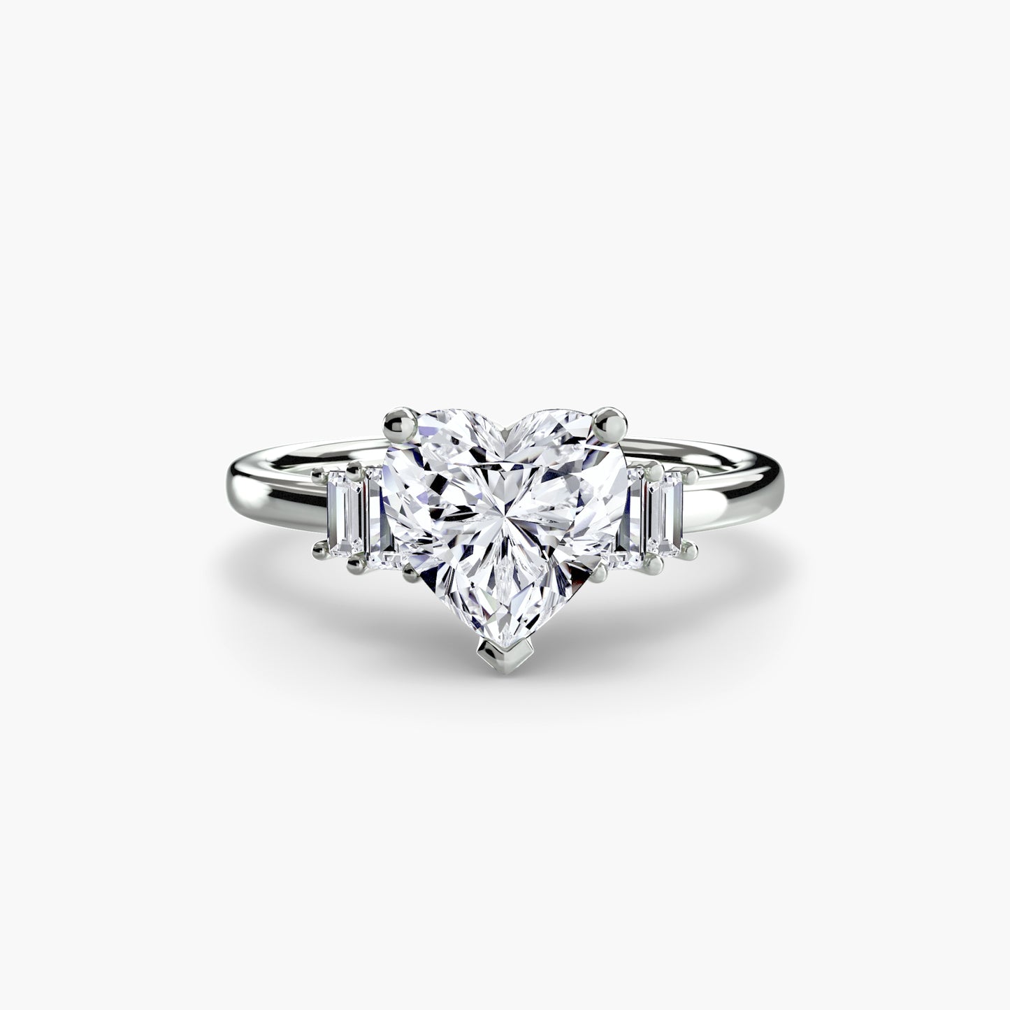 Baguette Accent Solitaire Fantasilvia Jewelry