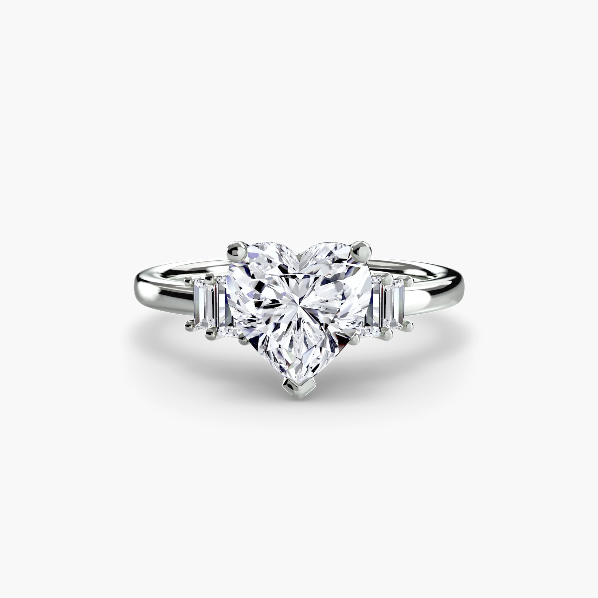 Baguette Accent Solitaire Fantasilvia Jewelry