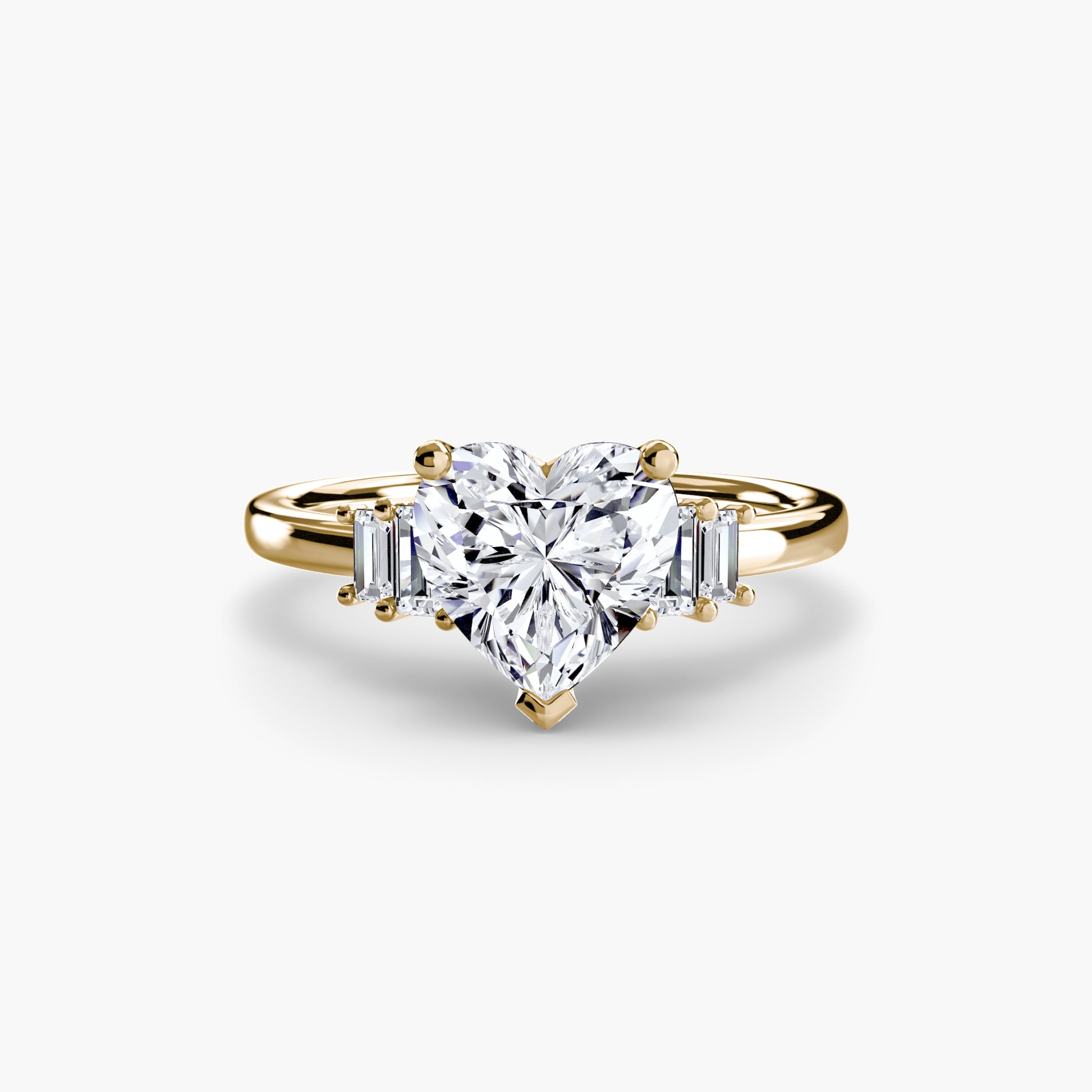 Baguette Accent Solitaire Fantasilvia Jewelry