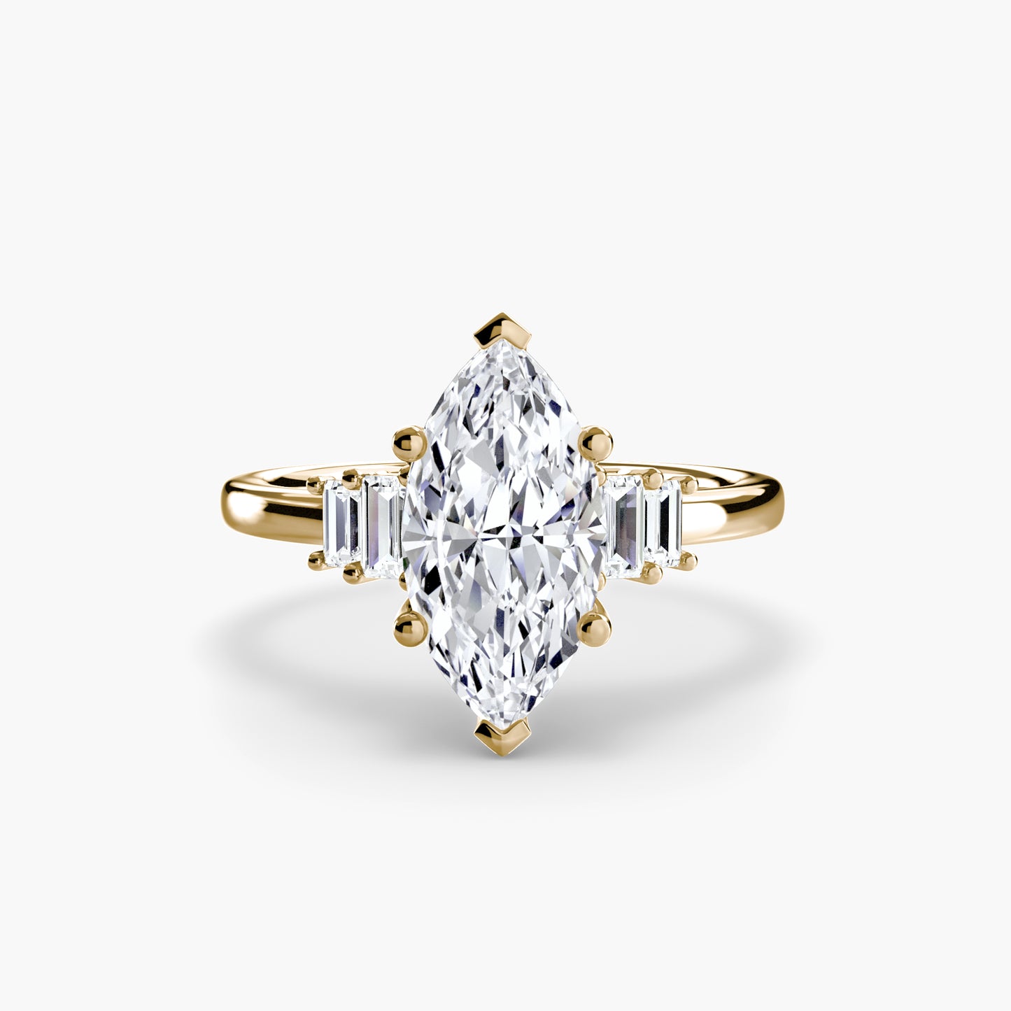 Baguette Accent Solitaire Fantasilvia Jewelry