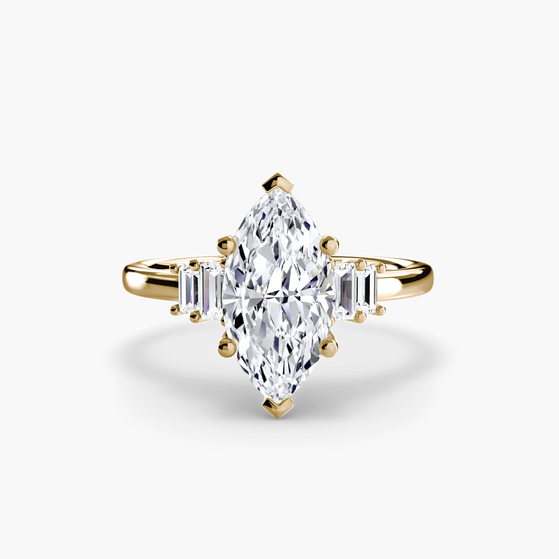 Baguette Accent Solitaire Fantasilvia Jewelry