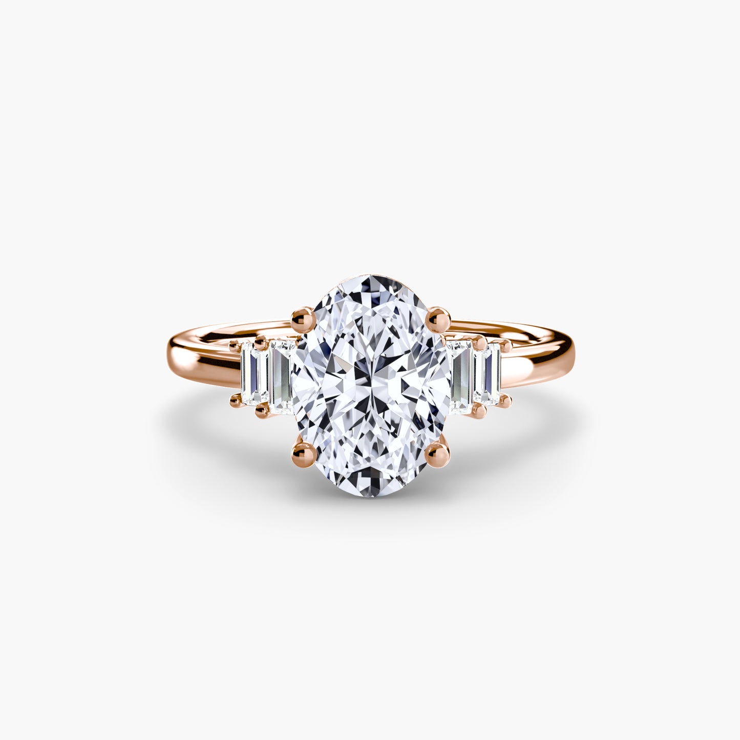 Baguette Accent Solitaire Fantasilvia Jewelry