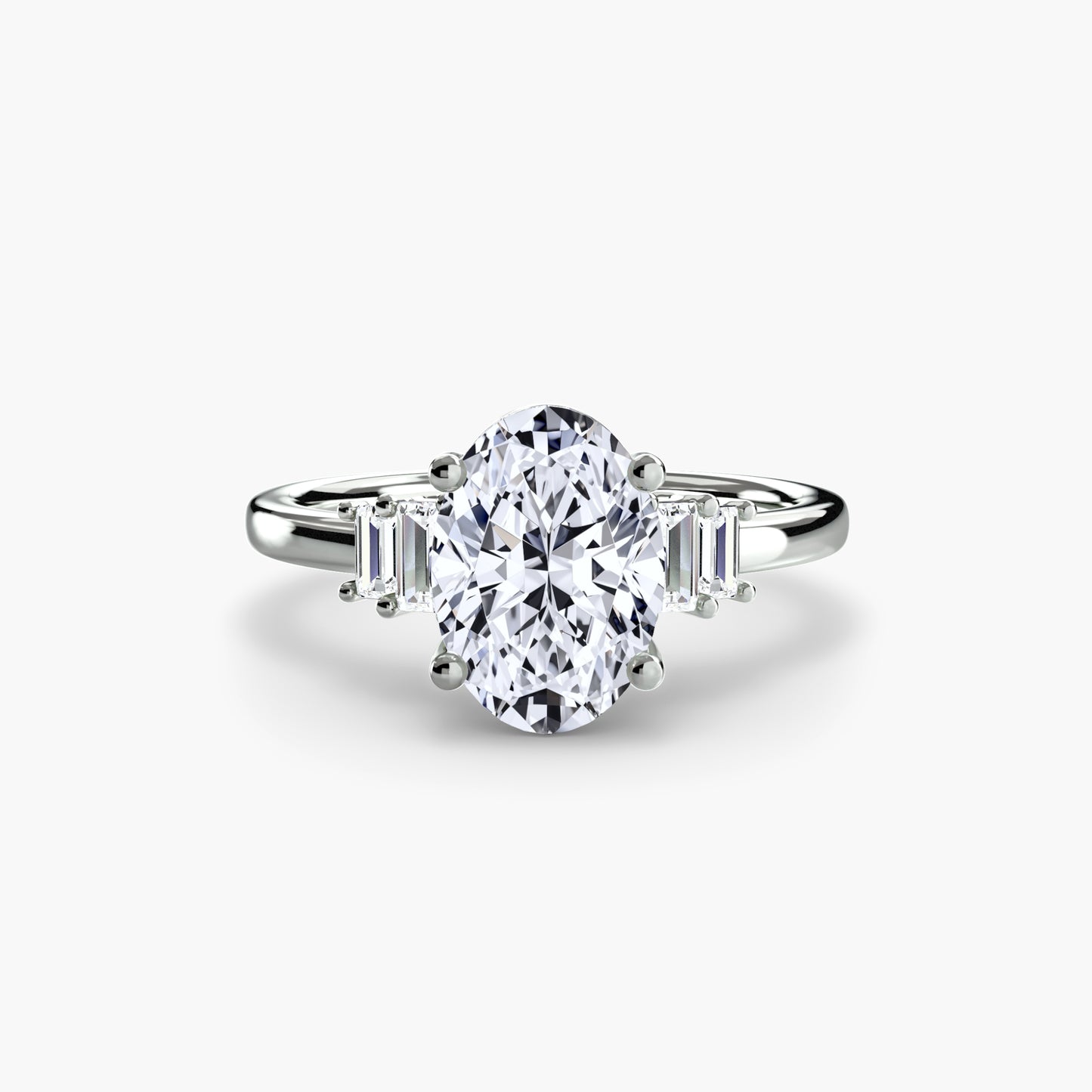 Baguette Accent Solitaire Fantasilvia Jewelry