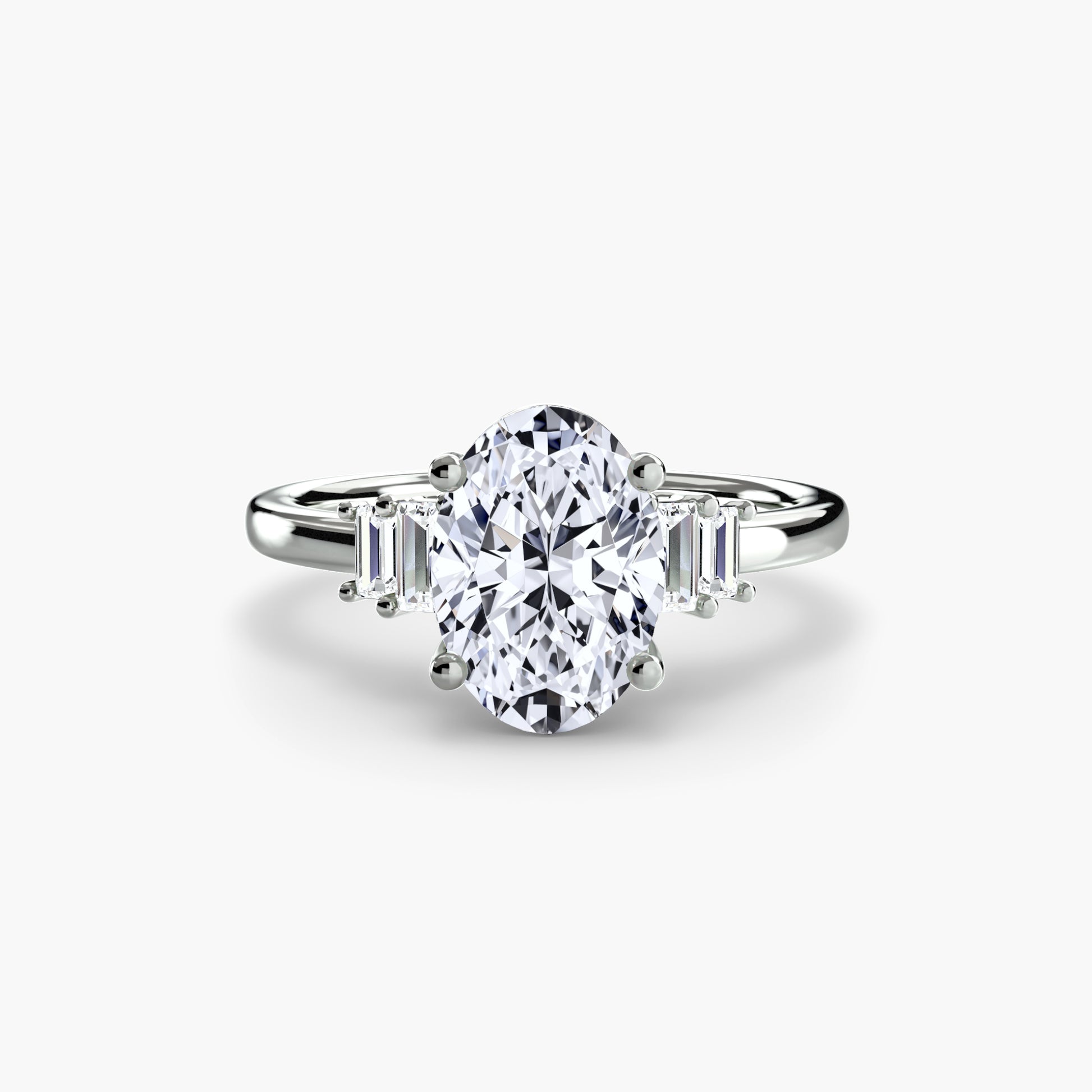 Baguette Accent Solitaire Fantasilvia Jewelry