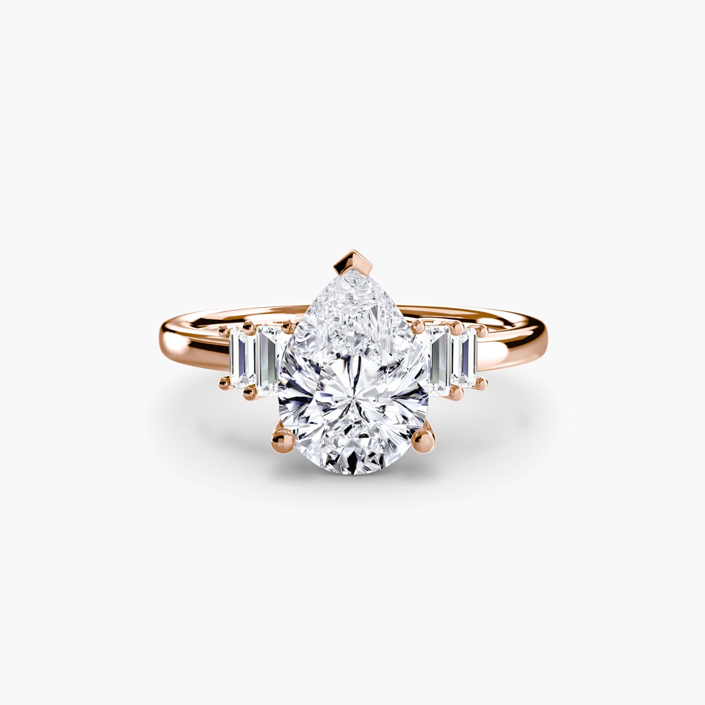 Baguette Accent Solitaire Fantasilvia Jewelry