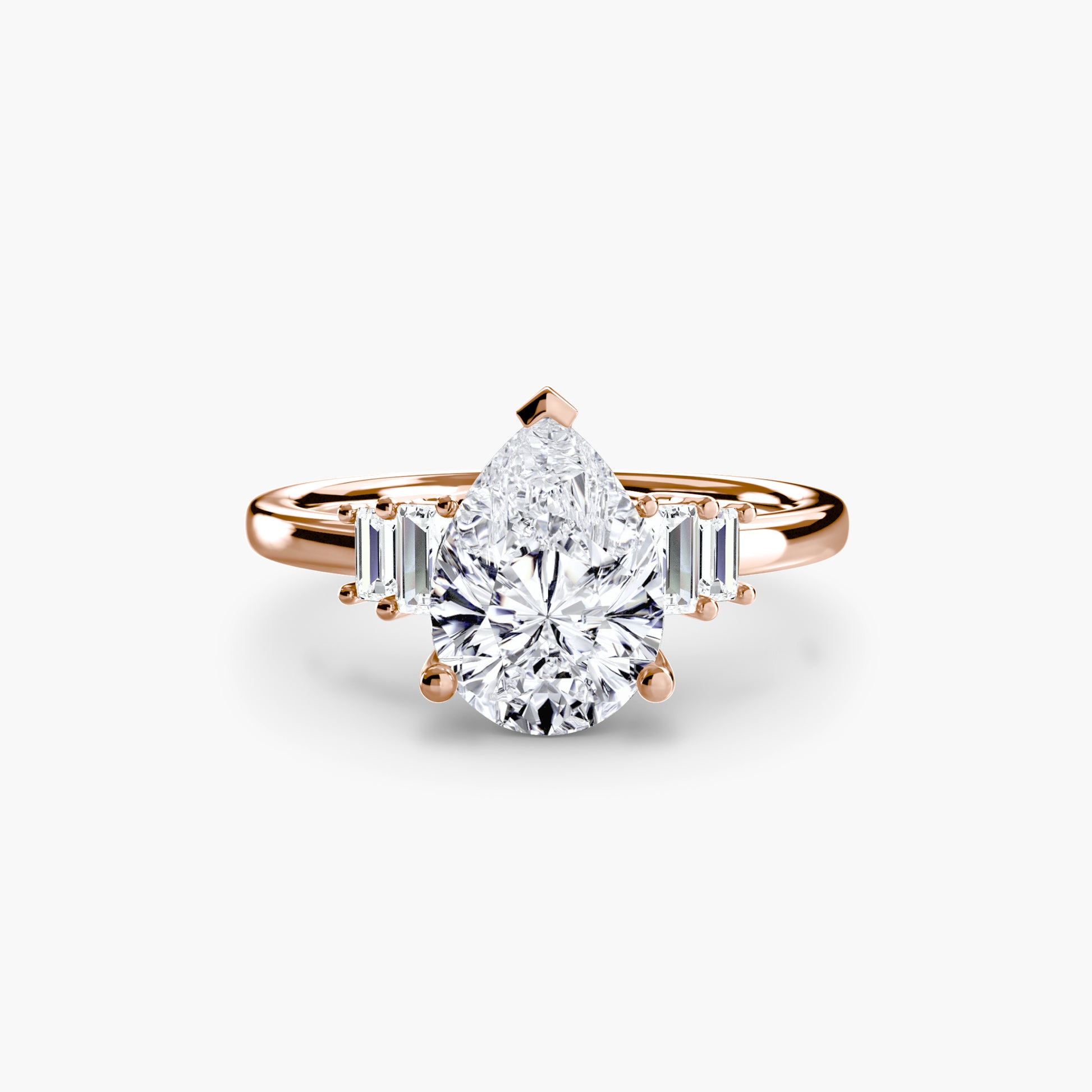Baguette Accent Solitaire Fantasilvia Jewelry