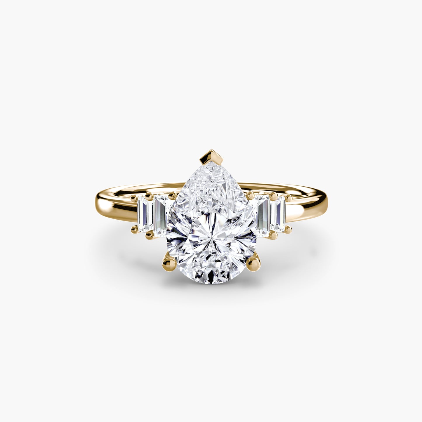 Baguette Accent Solitaire Fantasilvia Jewelry
